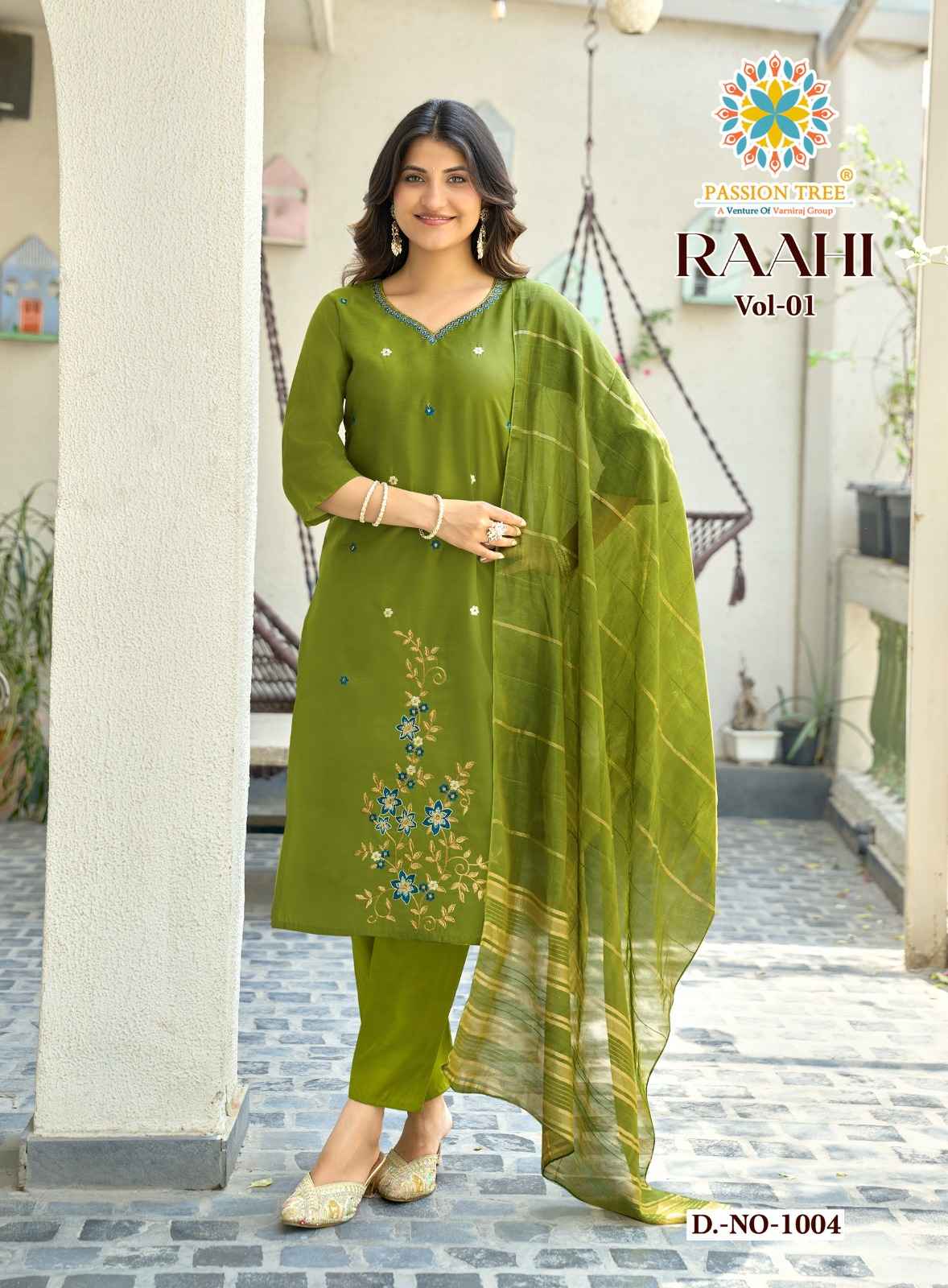 Passion Tree Raahi Vol 1 Roman Silk Kurti Combo 8 pcs Catalogue