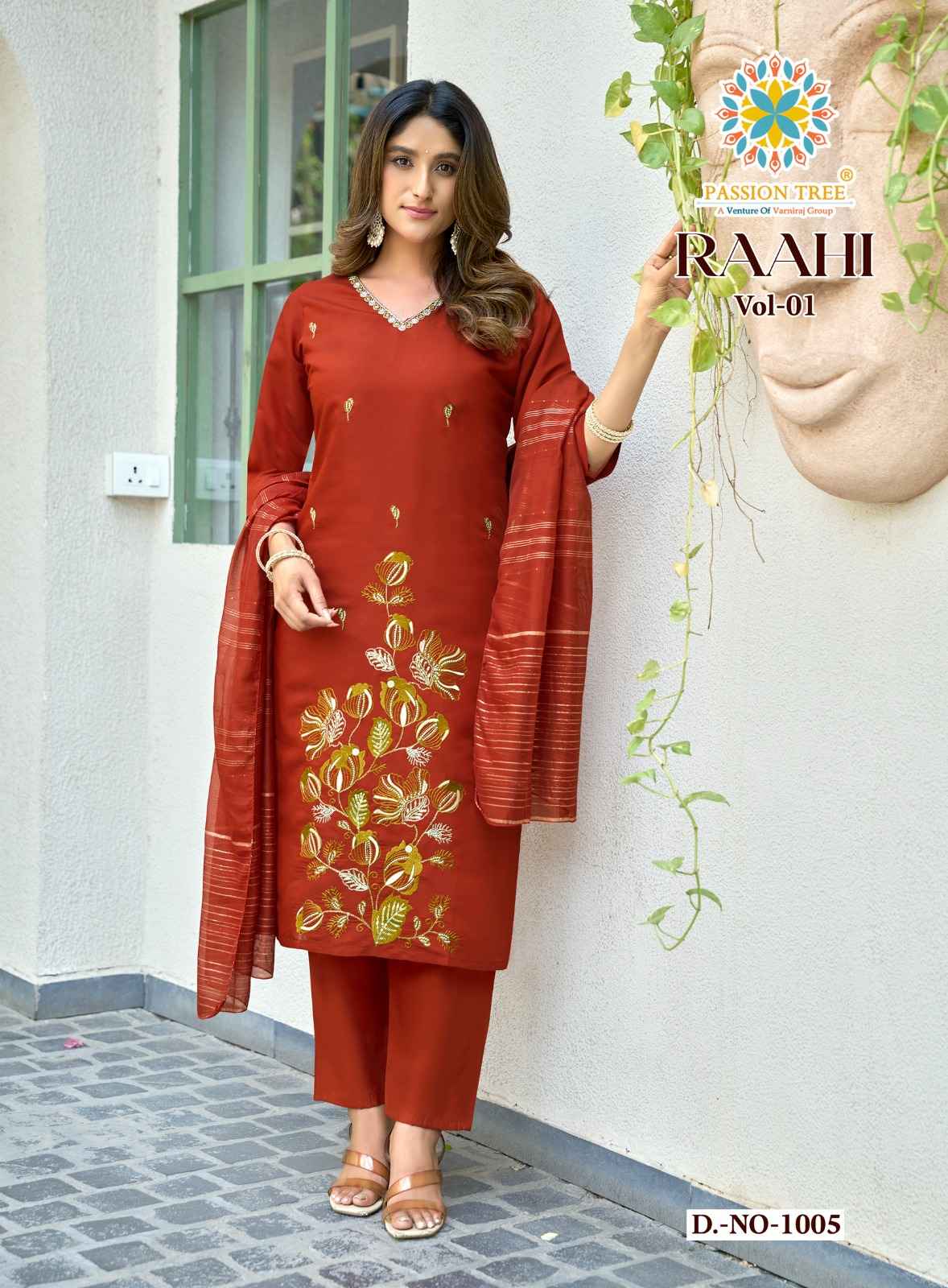 Passion Tree Raahi Vol 1 Roman Silk Kurti Combo 8 pcs Catalogue