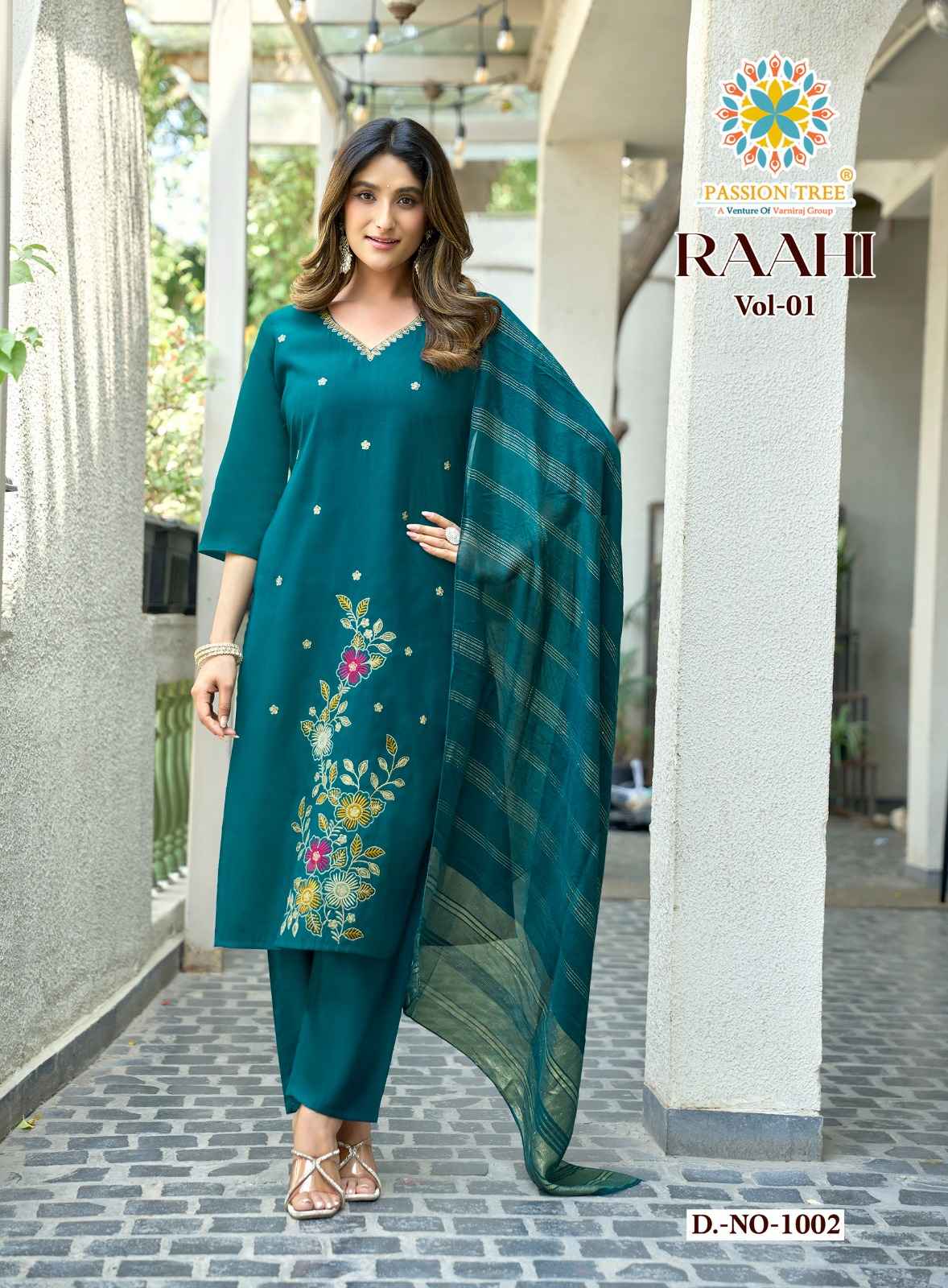 Passion Tree Raahi Vol 1 Roman Silk Kurti Combo 8 pcs Catalogue