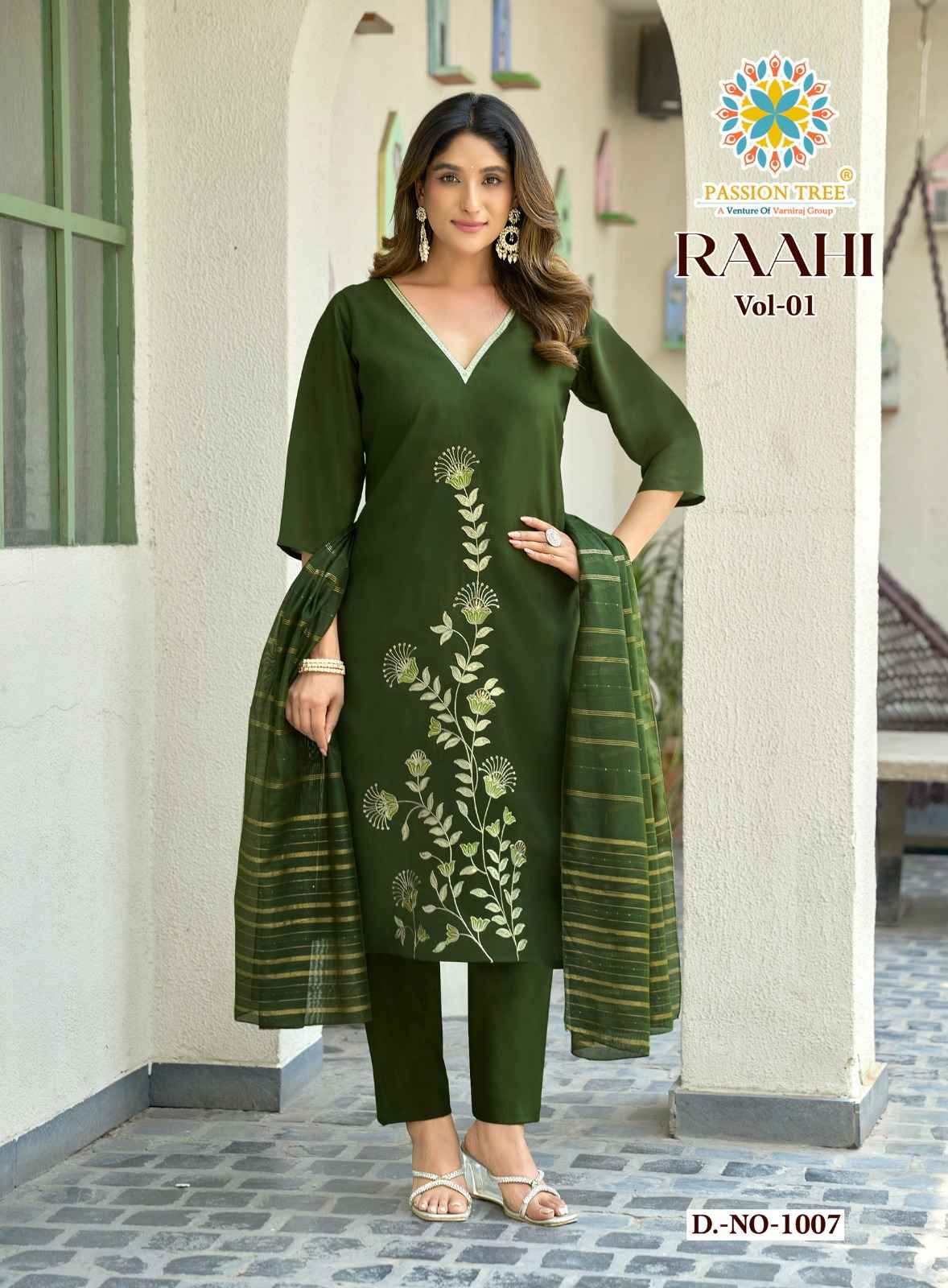 Passion Tree Raahi Vol 1 Roman Silk Kurti Combo 8 pcs Catalogue