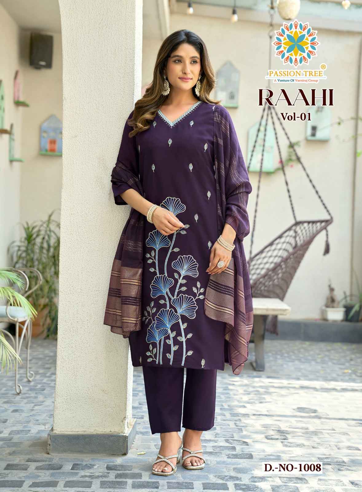 Passion Tree Raahi Vol 1 Roman Silk Kurti Combo 8 pcs Catalogue