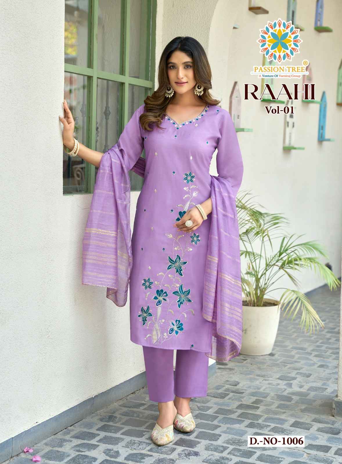 Passion Tree Raahi Vol 1 Roman Silk Kurti Combo 8 pcs Catalogue
