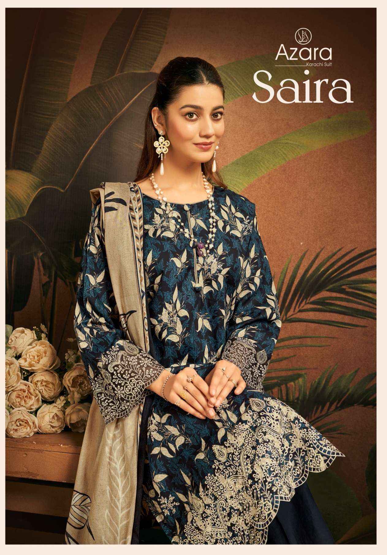 Radhika Fashion Azara Saira Lawn Cotton Dress Material 6 pcs Catalogue