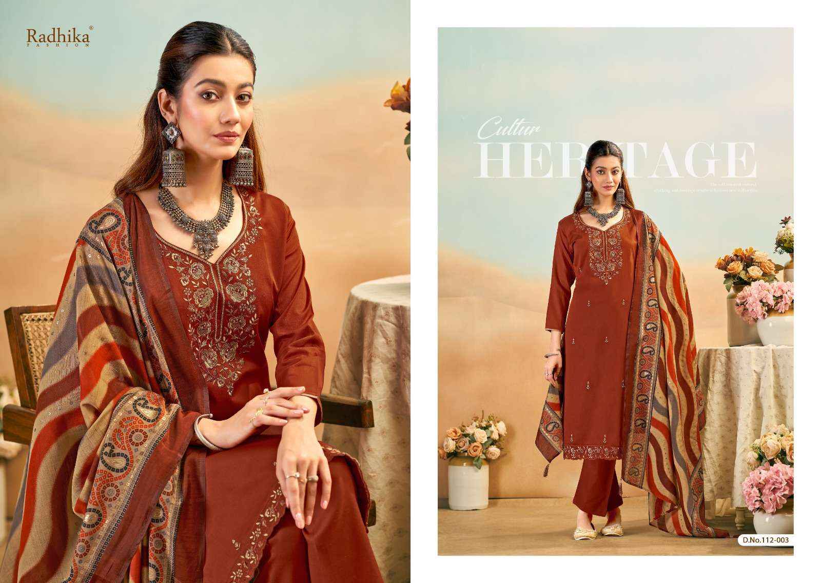 Radhika Fashion Azara Shafinaz Jam Cotton Dress Material 6 pcs Catalogue