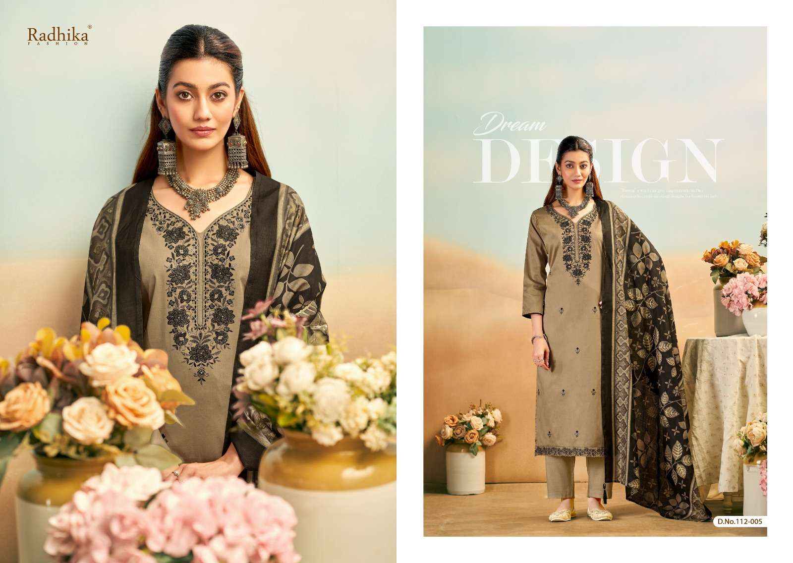 Radhika Fashion Azara Shafinaz Jam Cotton Dress Material 6 pcs Catalogue