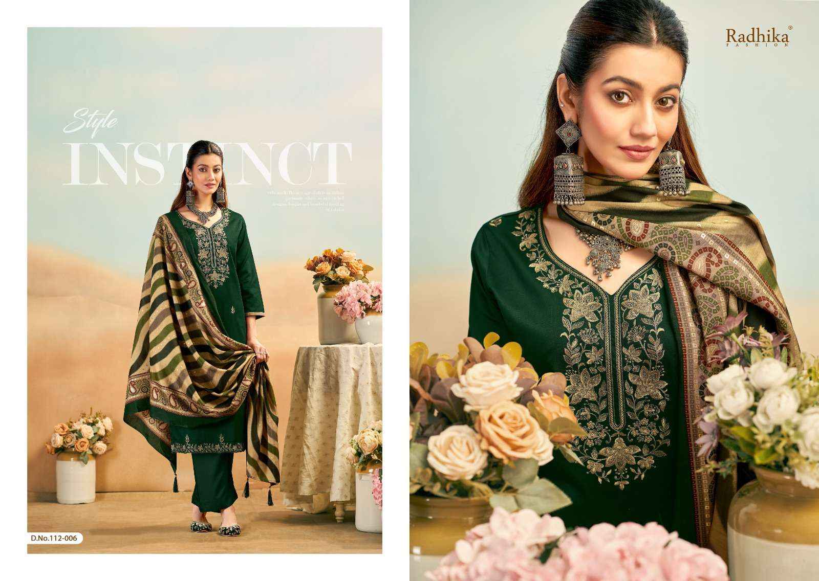 Radhika Fashion Azara Shafinaz Jam Cotton Dress Material 6 pcs Catalogue