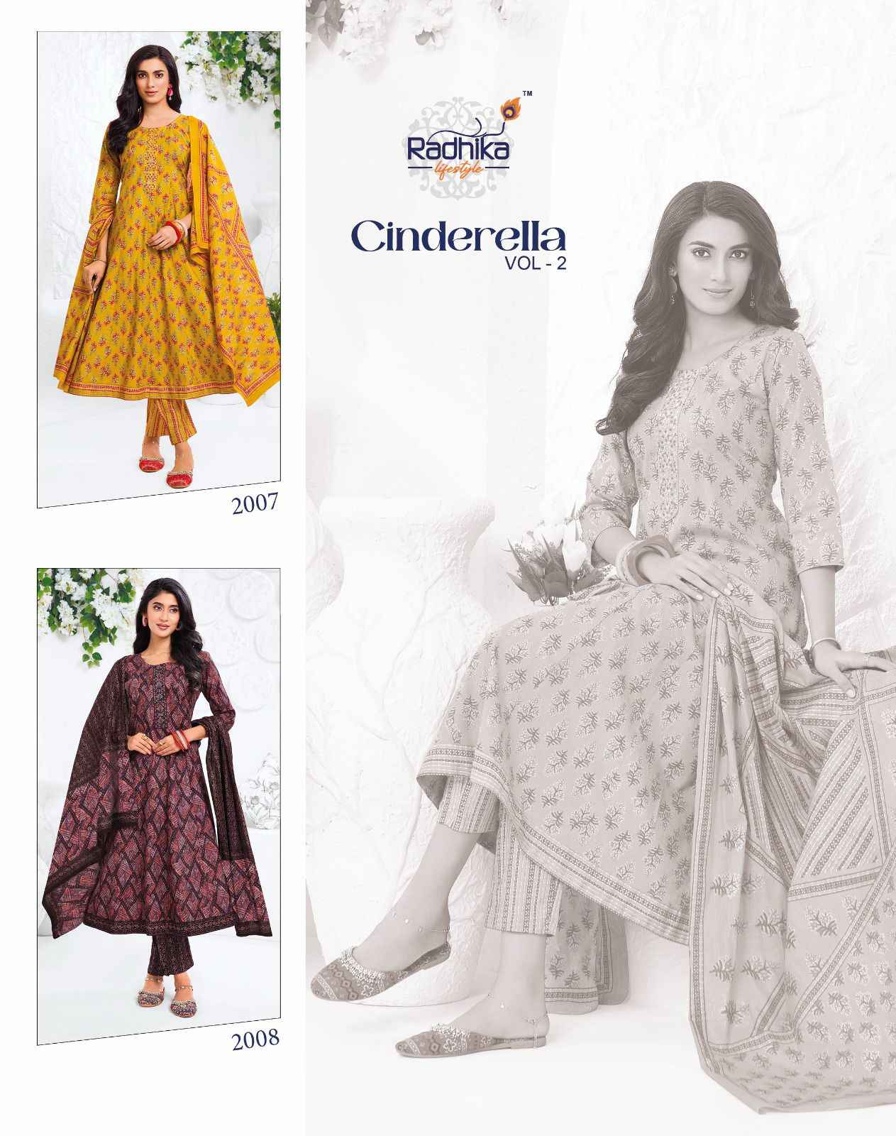 Radhika Lifestyle Cindrella Vol 2 Cotton Kurti Combo 8 pcs Catalogue