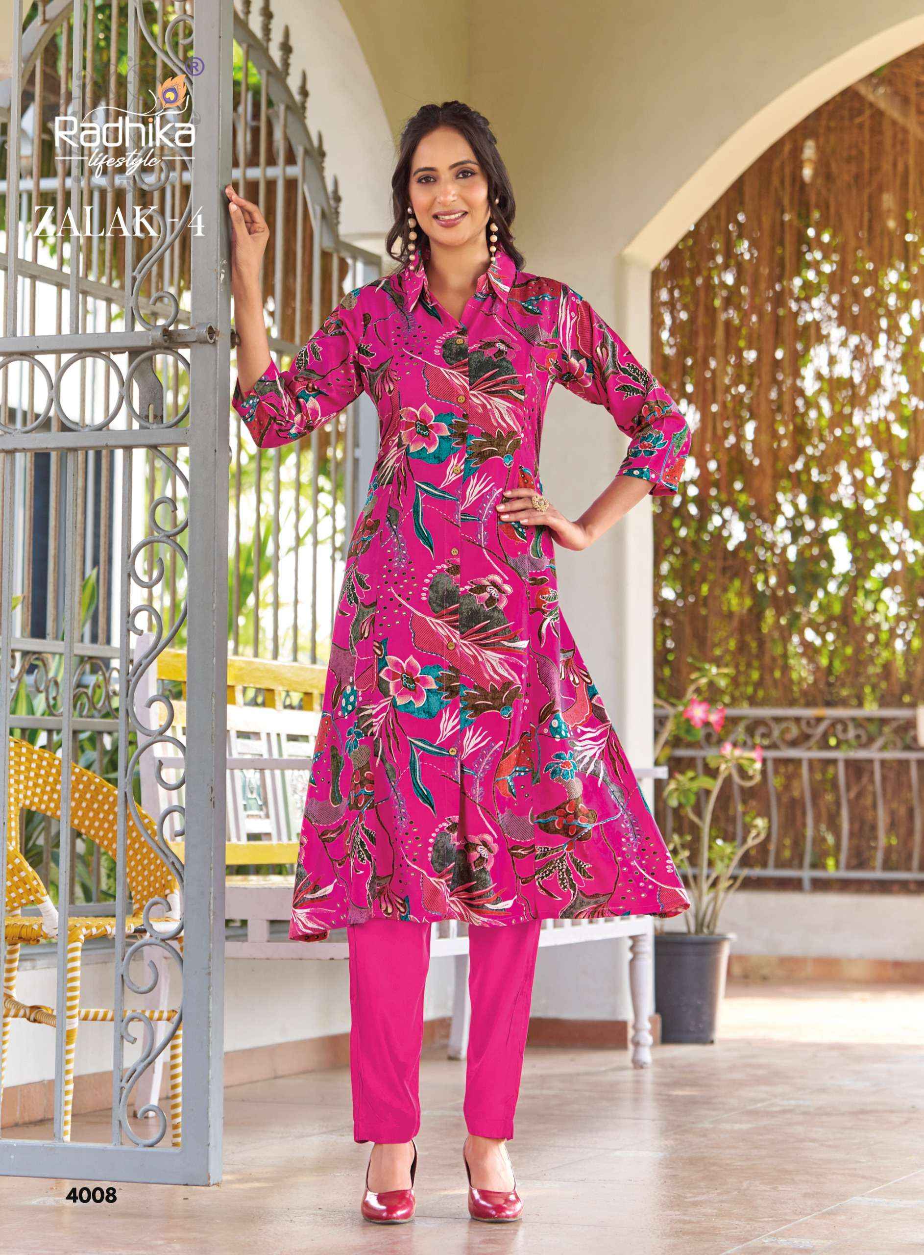 Radhika Lifestyle Zalak Vol 4 Rayon Co ord Set 8 pcs Catalogue