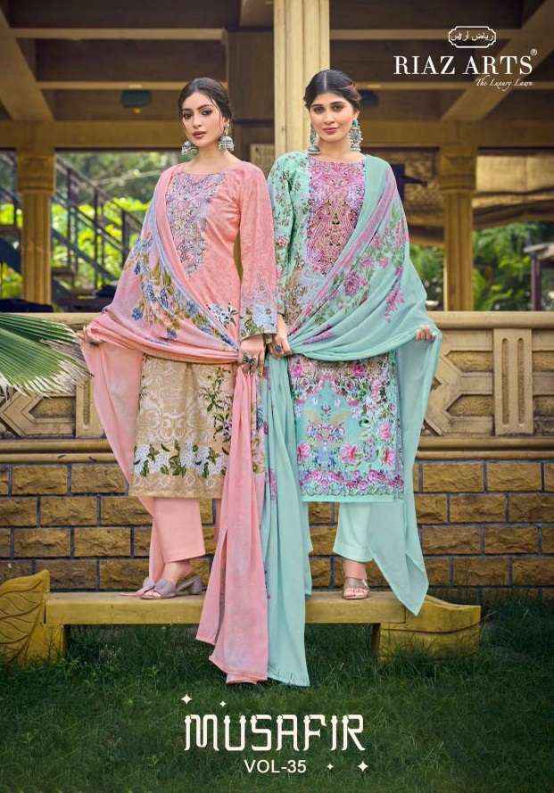 Riaz Arts Musafir Vol 35 Lawn Cotton Dress Material 6 pcs Catalogue