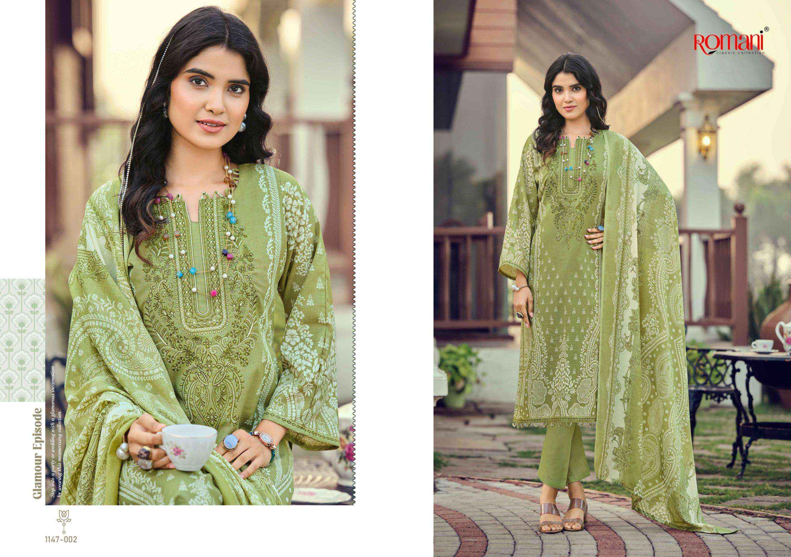 Romani Needle Wonder Vol 12 Cotton Dress Material 8 pcs Catalogue