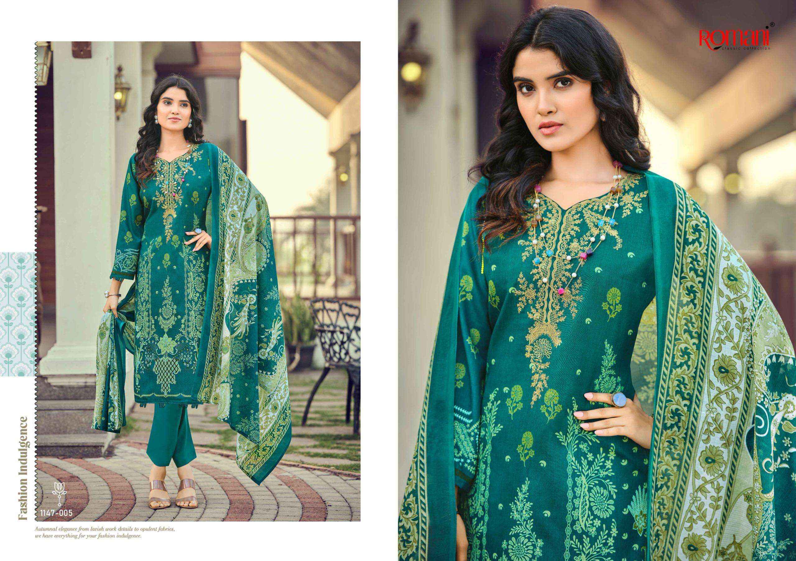 Romani Needle Wonder Vol 12 Cotton Dress Material 8 pcs Catalogue