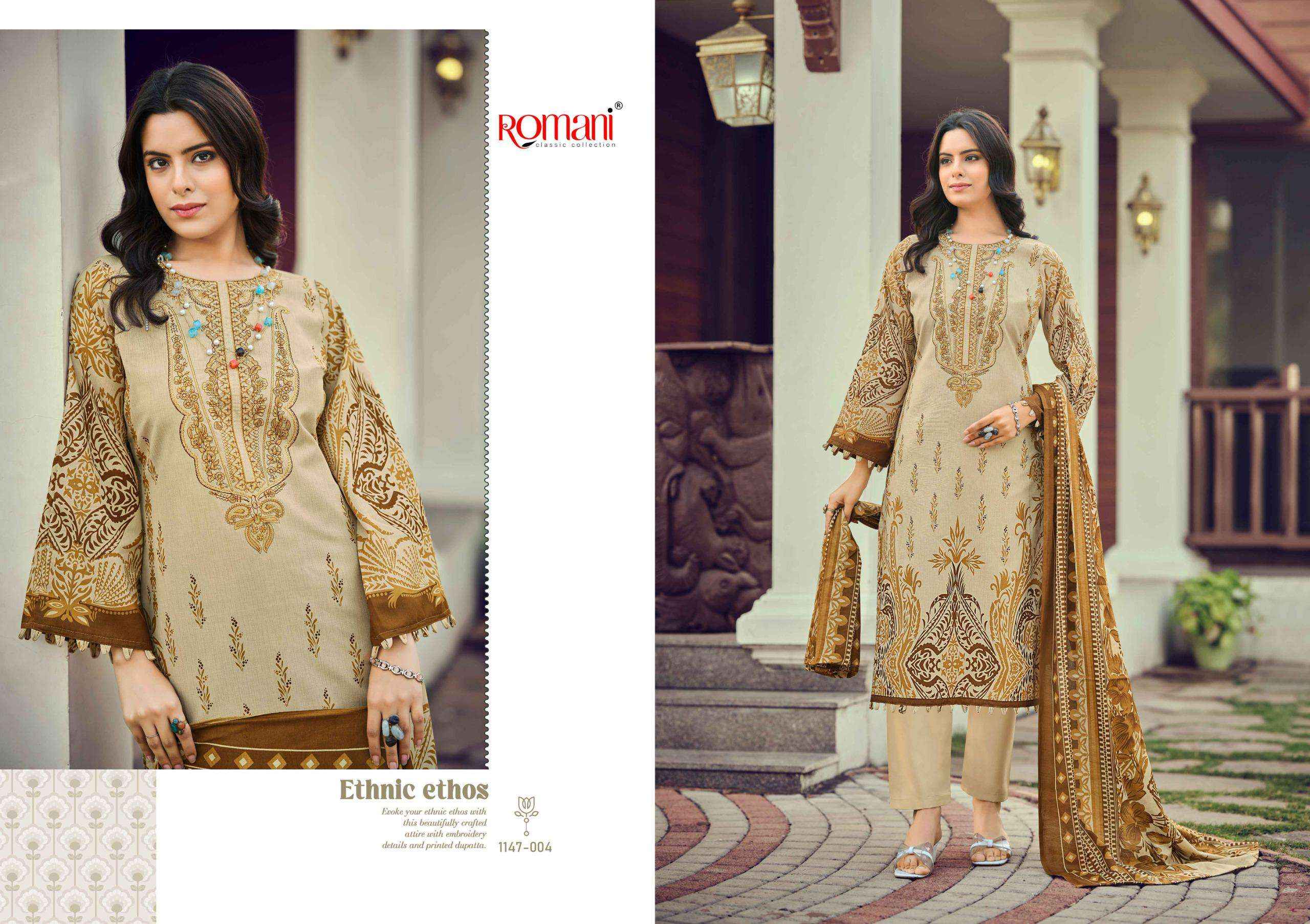 Romani Needle Wonder Vol 12 Cotton Dress Material 8 pcs Catalogue