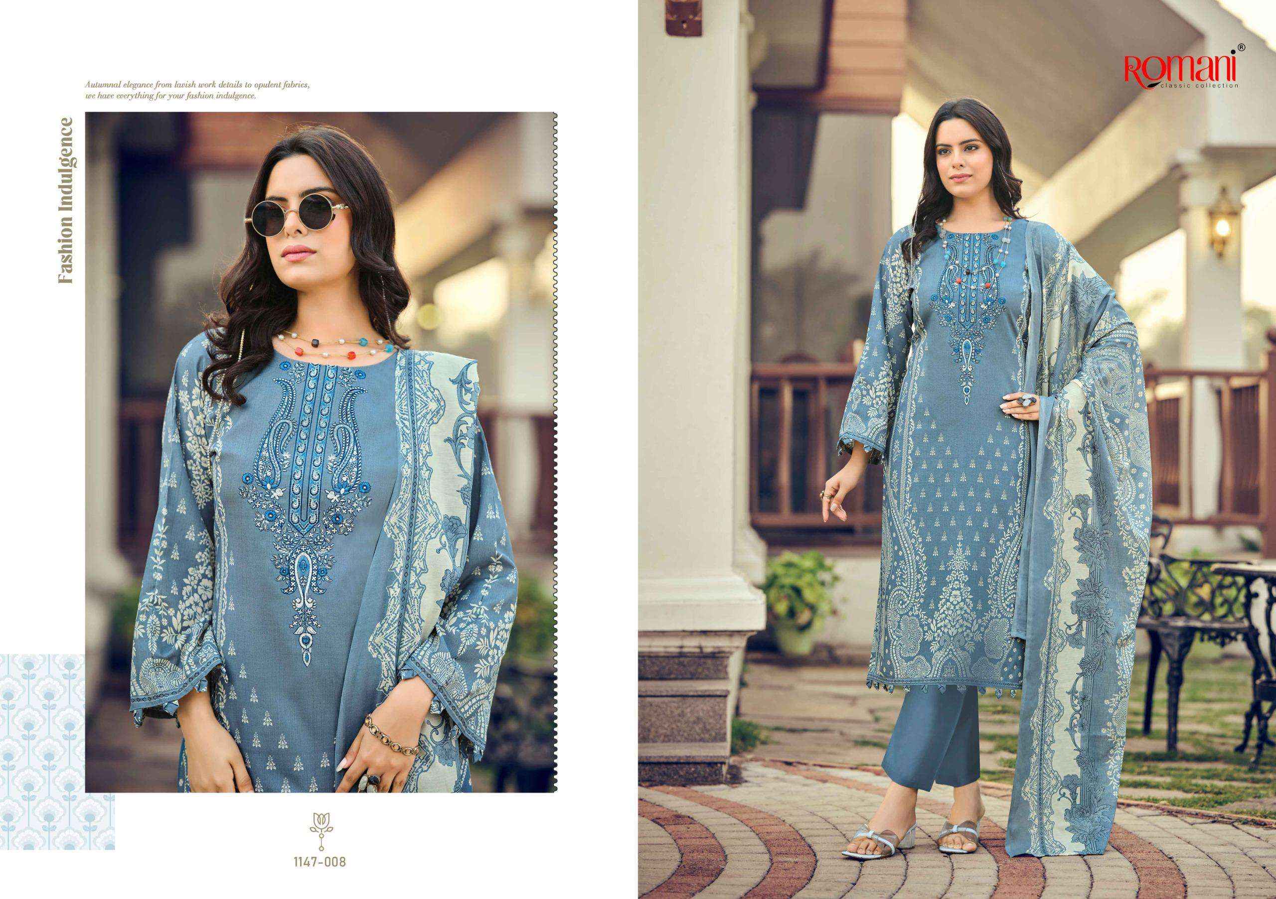Romani Needle Wonder Vol 12 Cotton Dress Material 8 pcs Catalogue