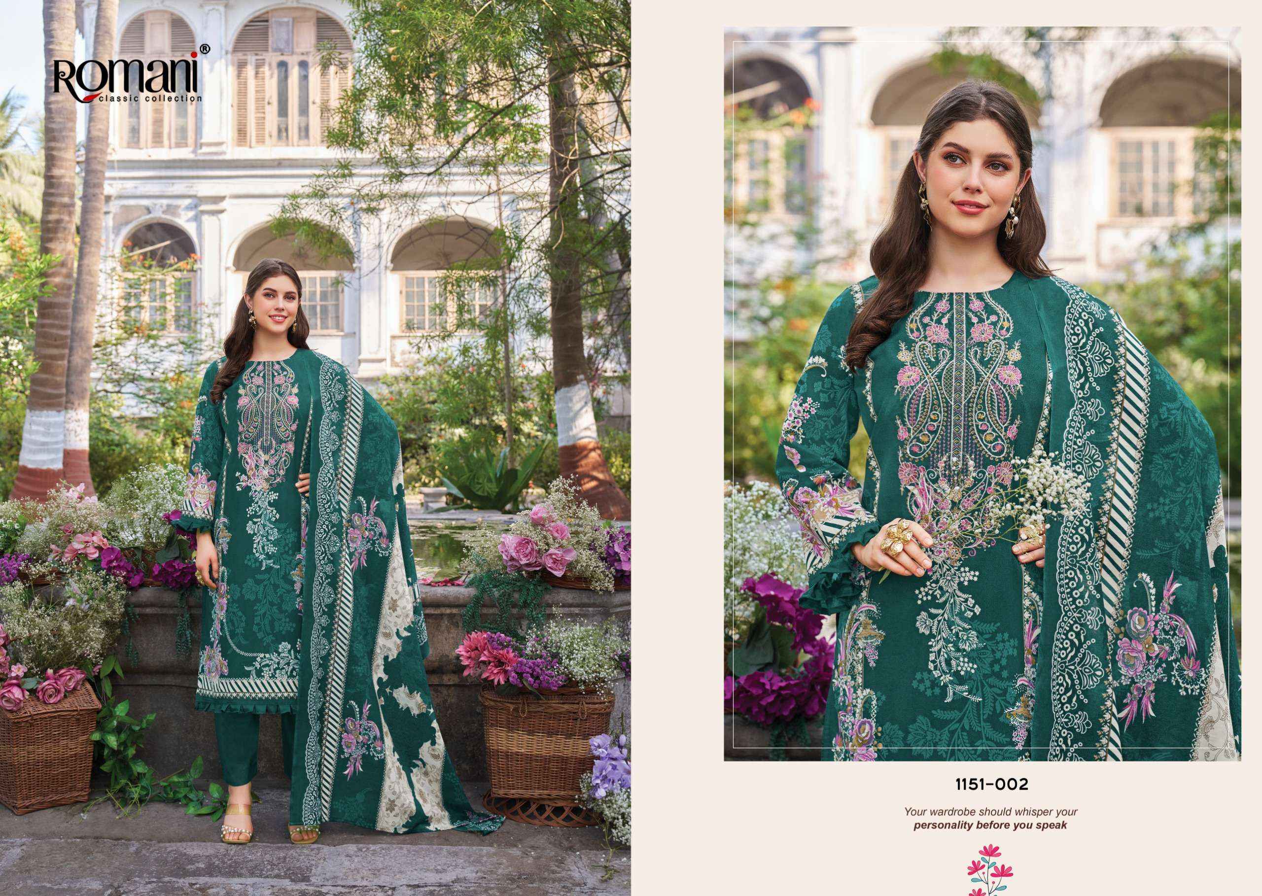 Romani Needle Wonder Vol 13 Cotton Dress Material 8 pcs Catalogue