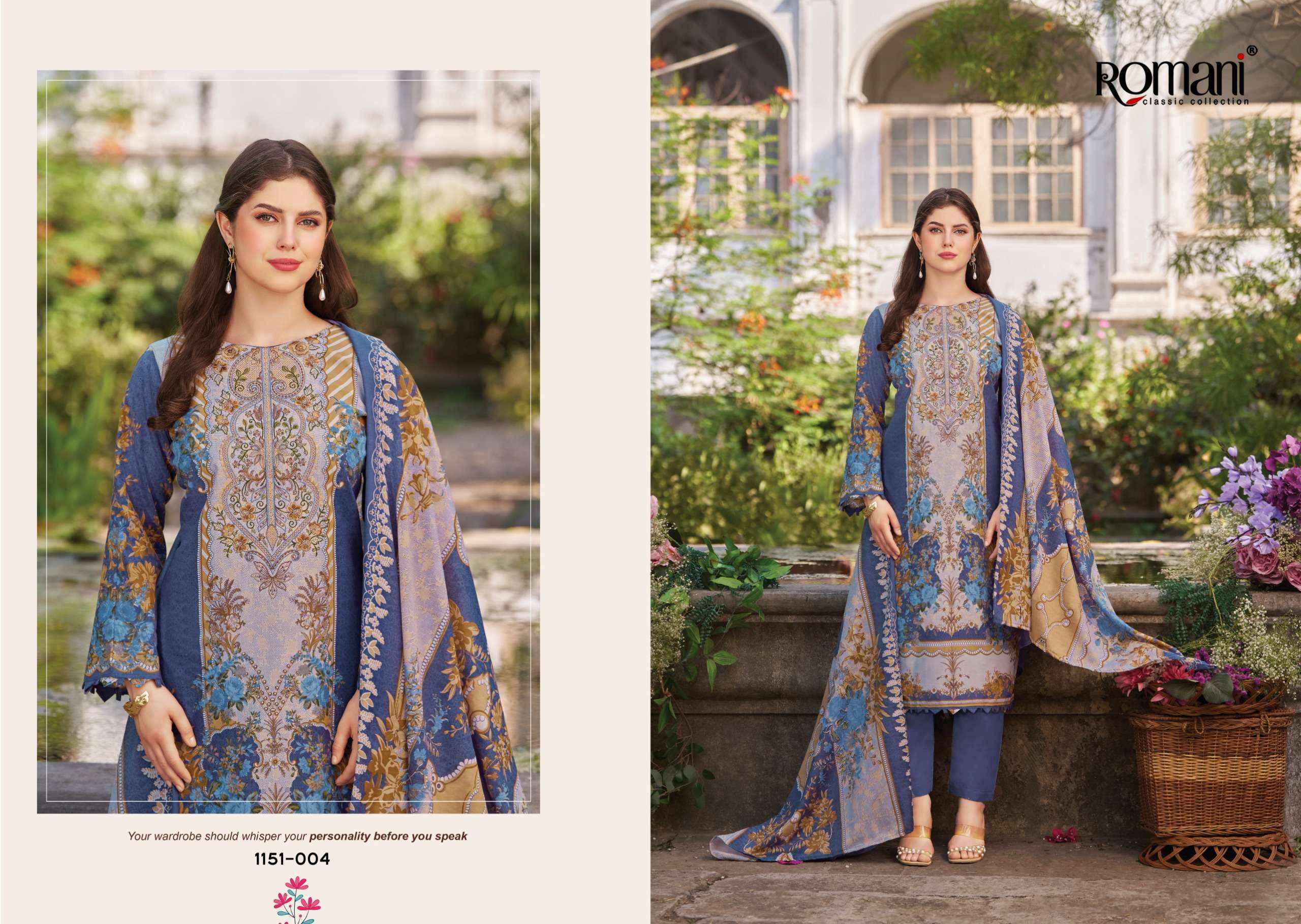 Romani Needle Wonder Vol 13 Cotton Dress Material 8 pcs Catalogue