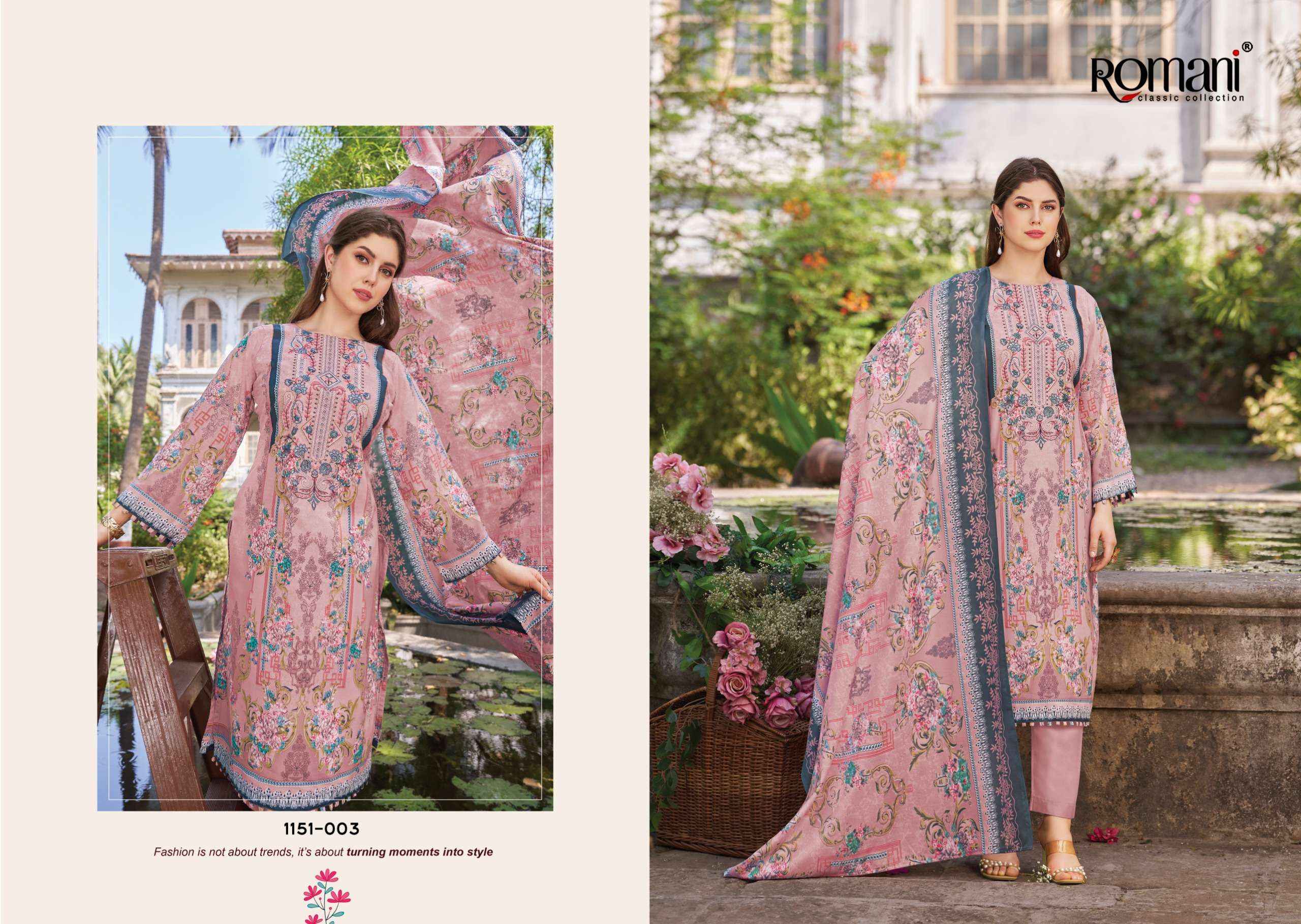 Romani Needle Wonder Vol 13 Cotton Dress Material 8 pcs Catalogue