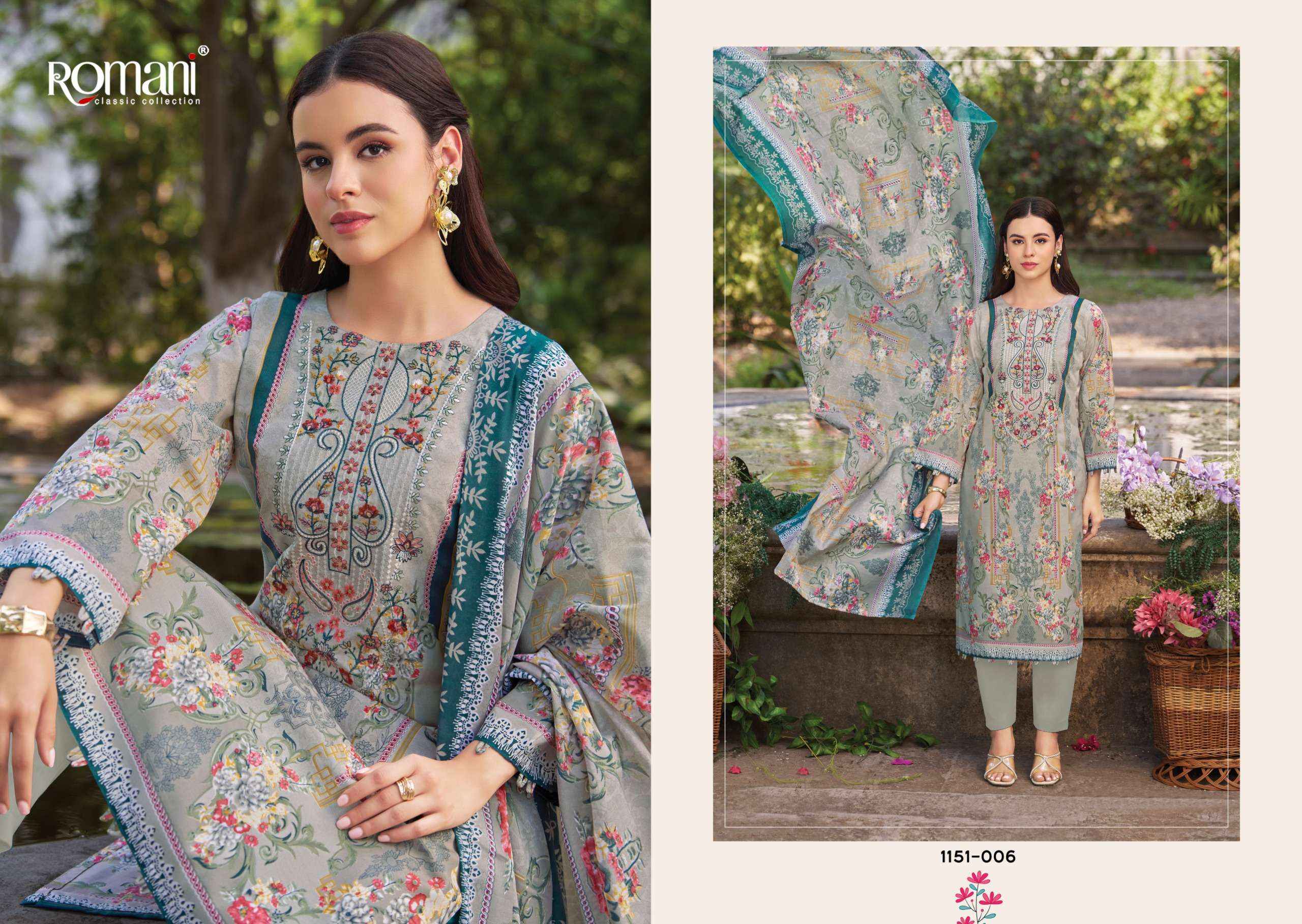 Romani Needle Wonder Vol 13 Cotton Dress Material 8 pcs Catalogue