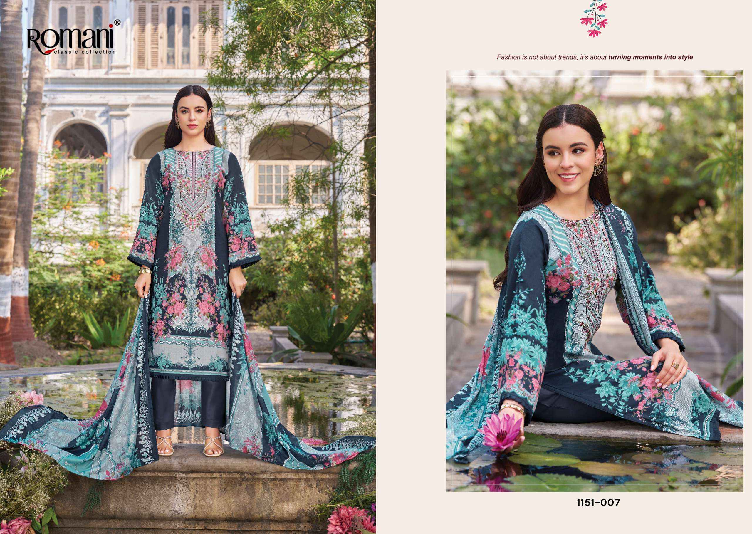 Romani Needle Wonder Vol 13 Cotton Dress Material 8 pcs Catalogue