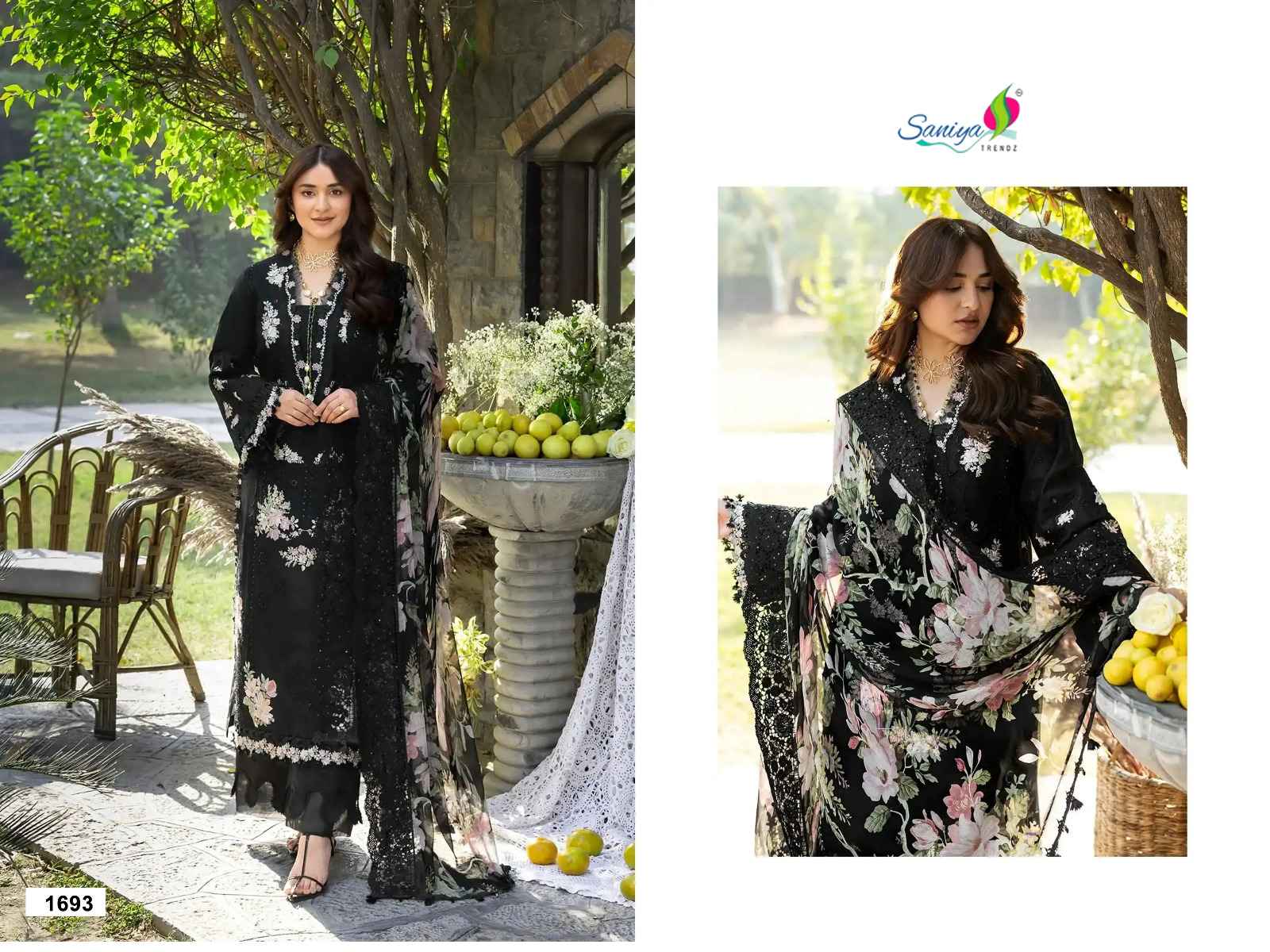 Saniya Trendz Elaf Premium Cotton Dress Material 4 pcs Catalogue