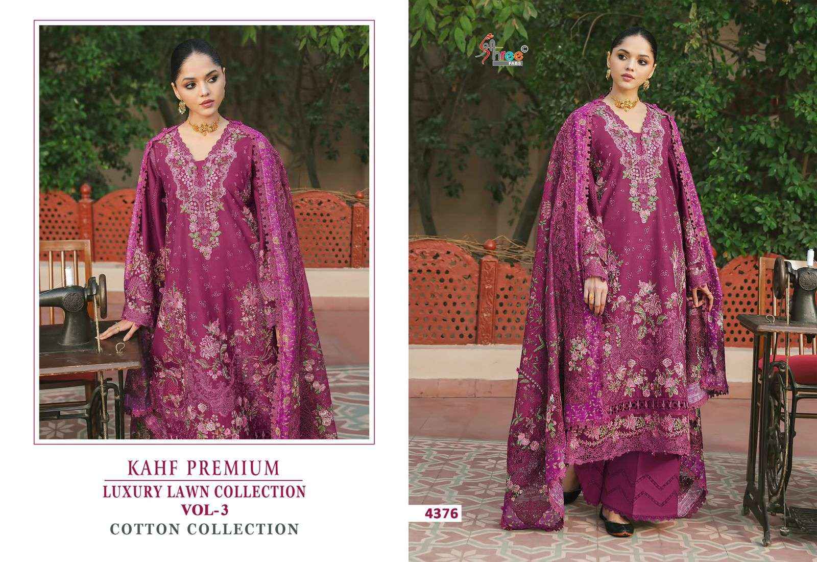 Shree Fabs Kahf Premium Embroidered Collection Vol 3 Cotton Collection Cotton Dress Material 6 pcs Catalogue