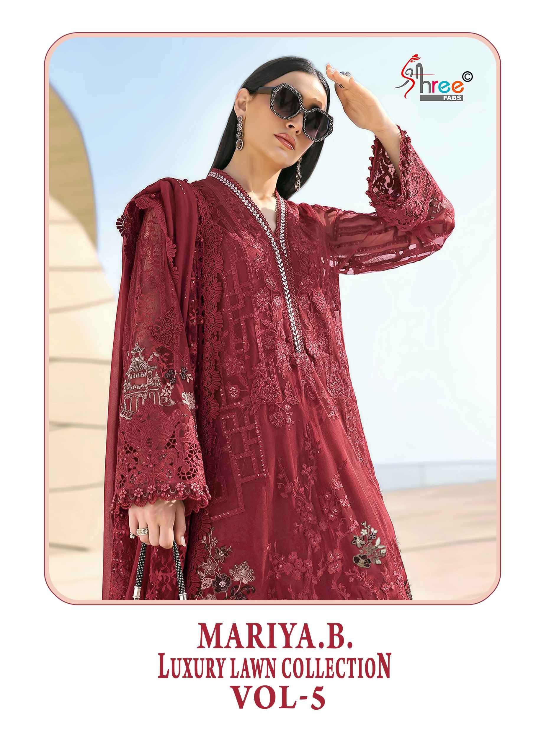 Shree Fabs Mariya B Luxury Lawn Collection Vol 5 Cotton Dress Material 6 pcs Catalogue