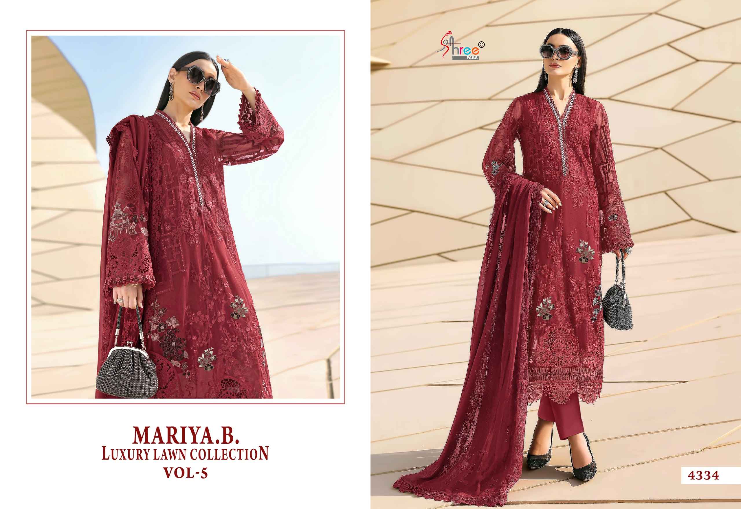 Shree Fabs Mariya B Luxury Lawn Collection Vol 5 Cotton Dress Material 6 pcs Catalogue