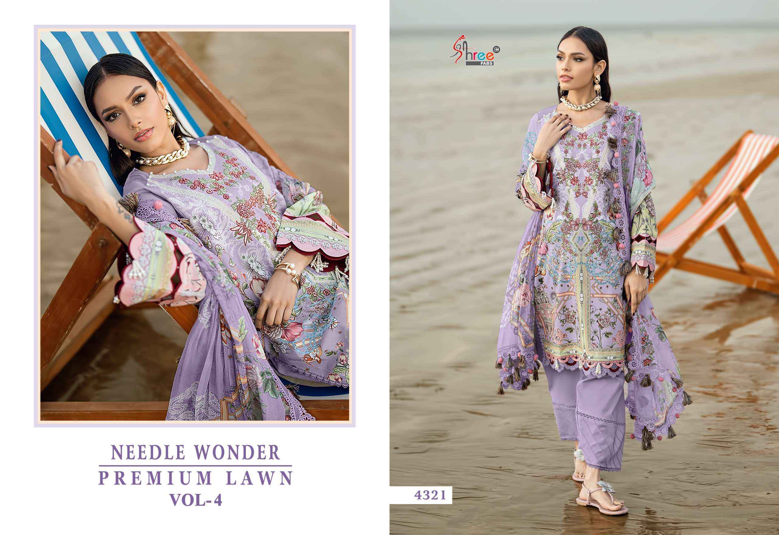 Shree Fabs Needle Wonder Premium Lawn Vol 4 Cotton Dress Material 8 pcs Catalogue