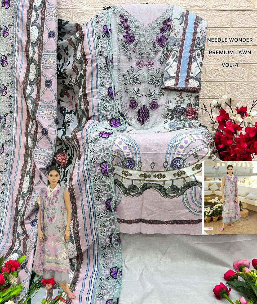 Shree Fabs Needle Wonder Premium Lawn Vol 4 Cotton Dress Material 8 pcs Catalogue