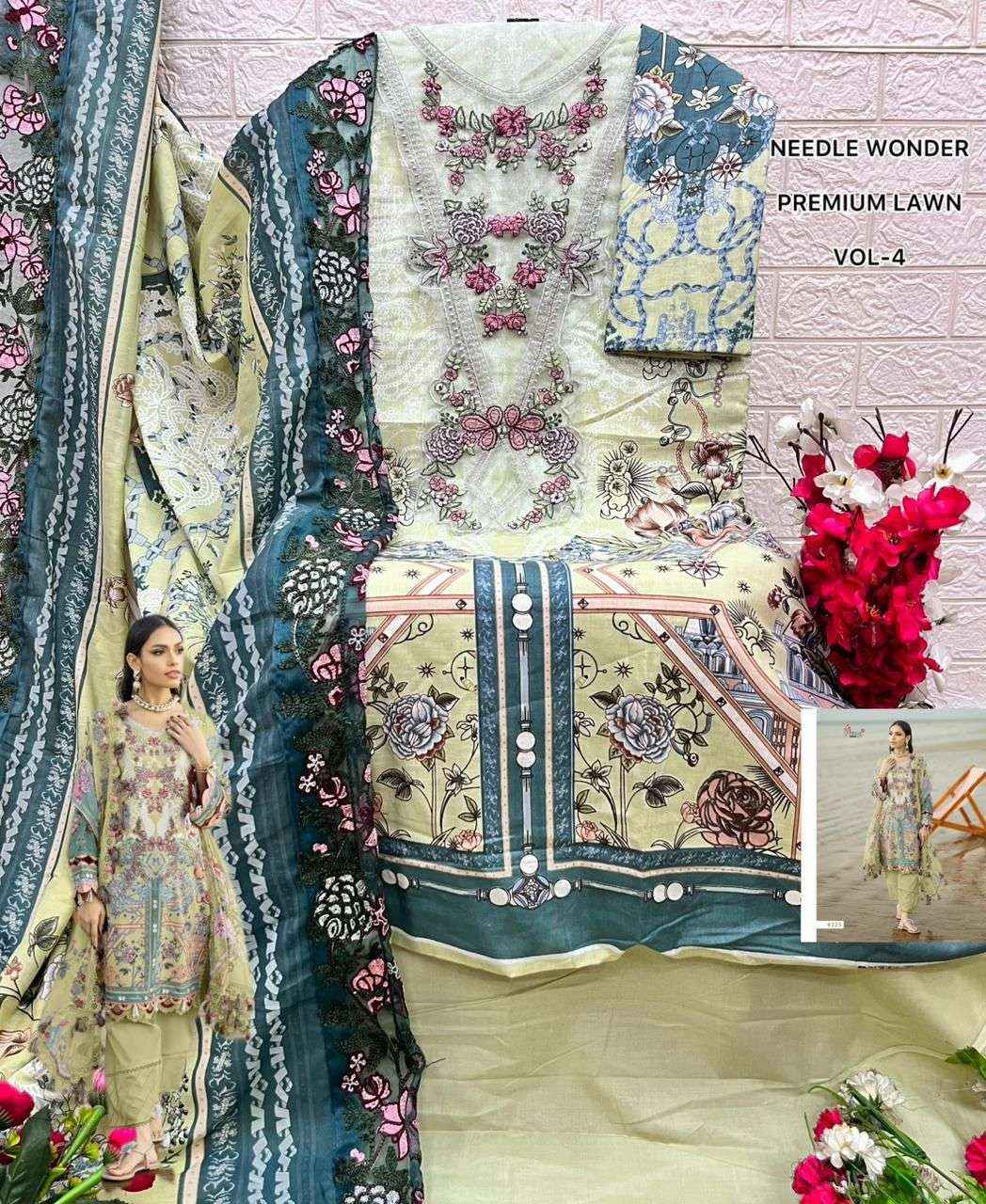Shree Fabs Needle Wonder Premium Lawn Vol 4 Cotton Dress Material 8 pcs Catalogue