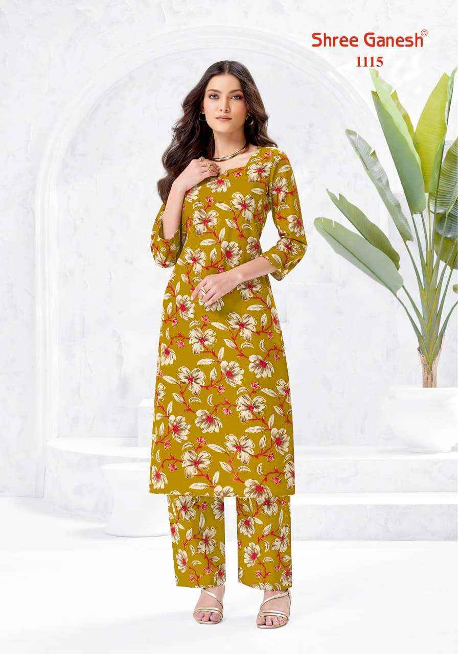 Shree Ganesh Ananya Cotton Kurti With Pant 20 pcs Catalogue