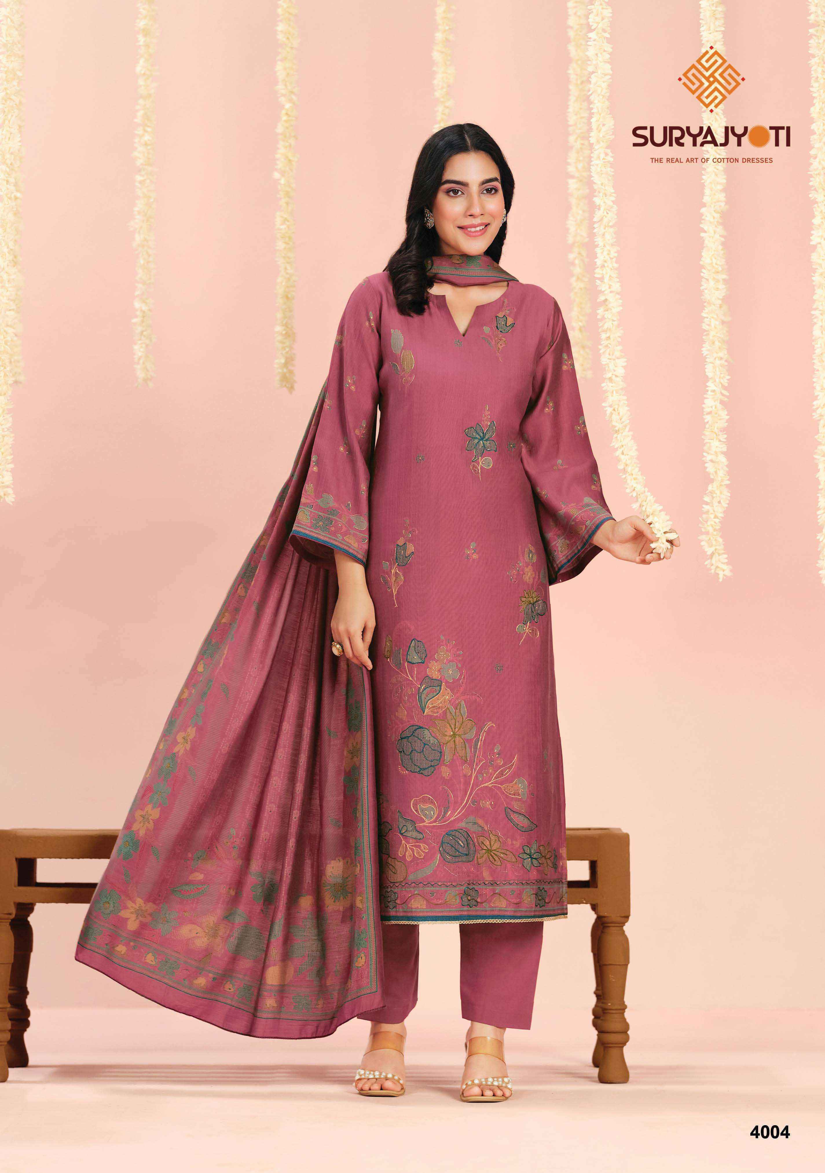 Suryajyoti Chikiri Vol 4 Roman Silk Dress Material 6 Pcs Catalouge