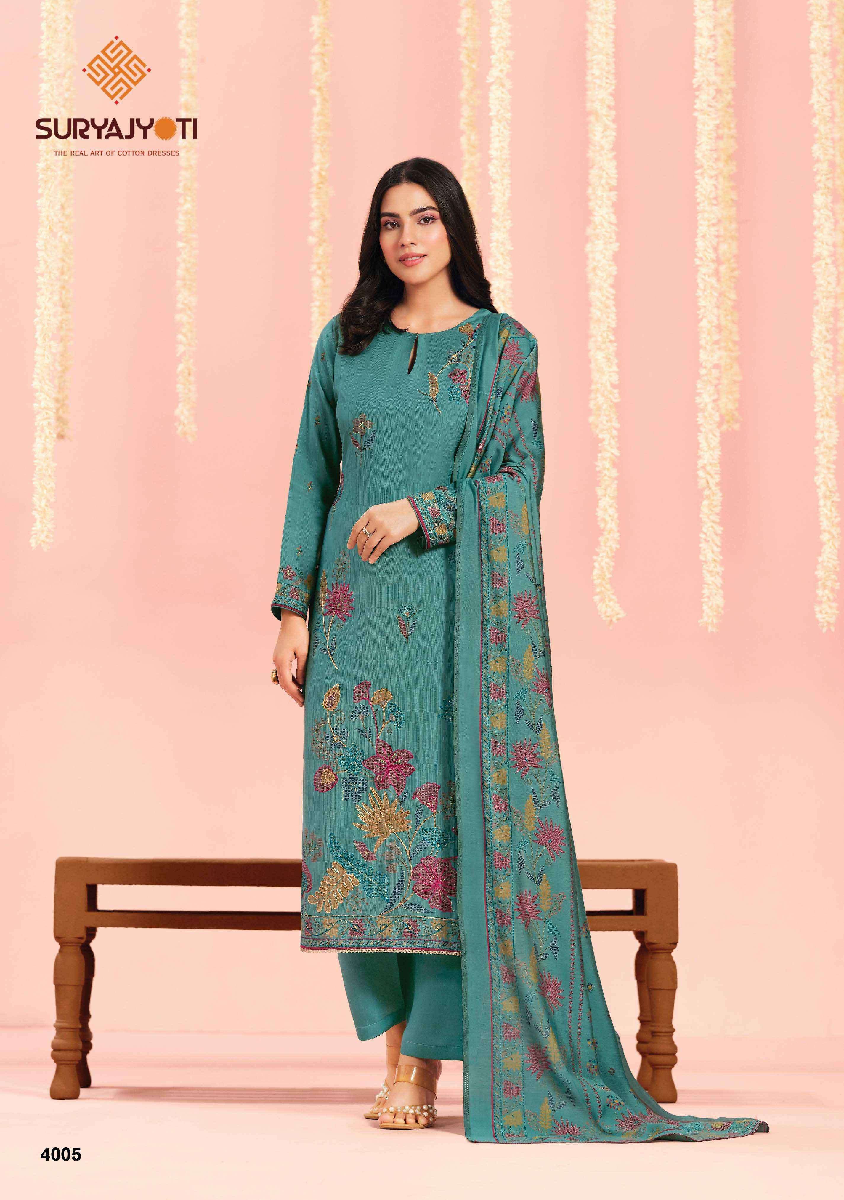 Suryajyoti Chikiri Vol 4 Roman Silk Dress Material 6 Pcs Catalouge