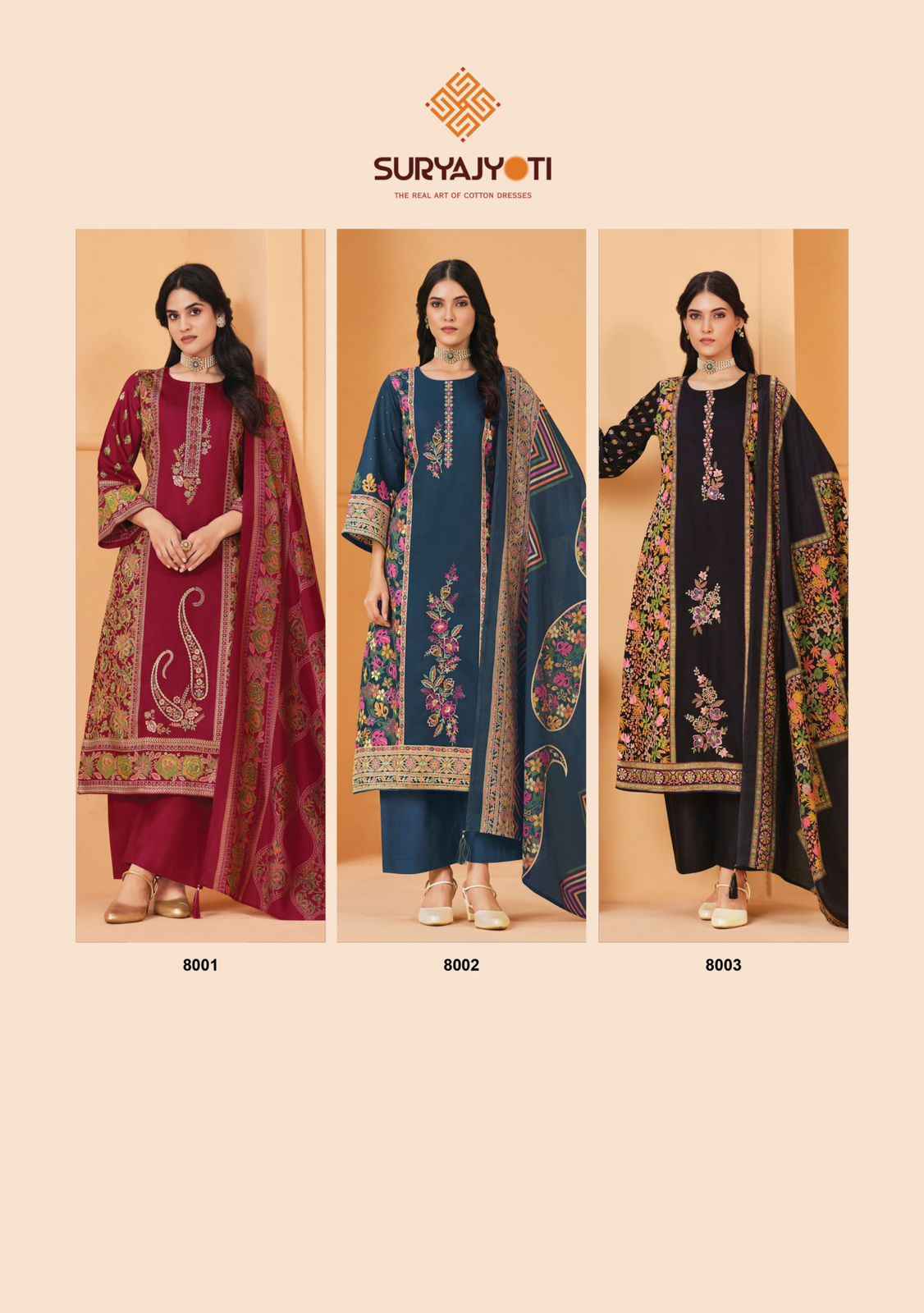Suryajyoti Kaamini Vol 8 Jam Satin Dress Material 6 pcs Catalogue