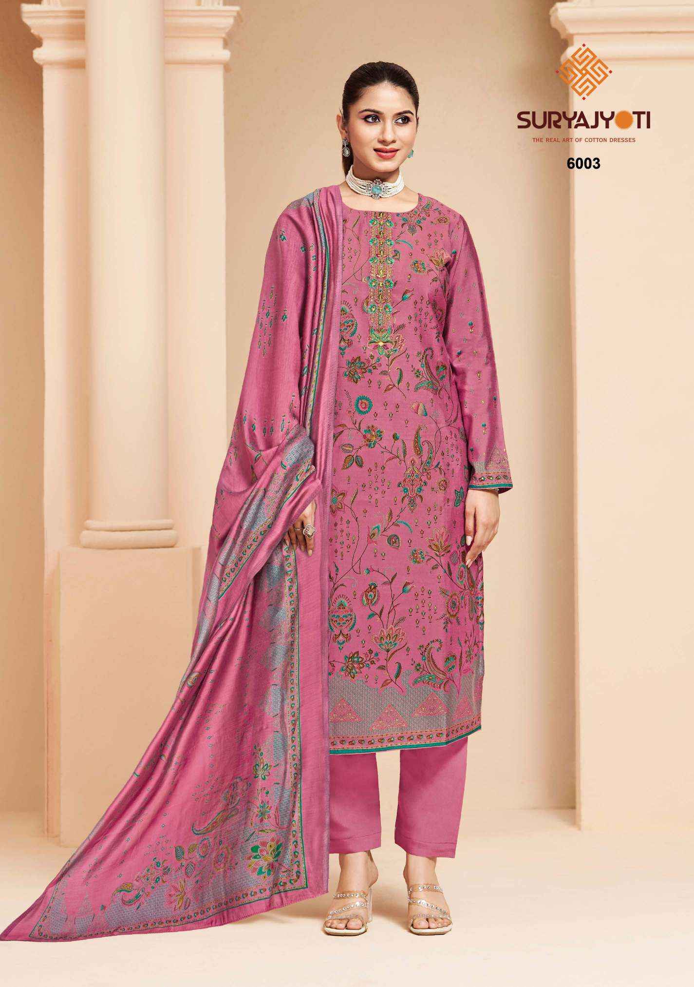 Suryajyoti Kajal Vol 6 Modal Silk Dress Material 6 pcs Catalogue