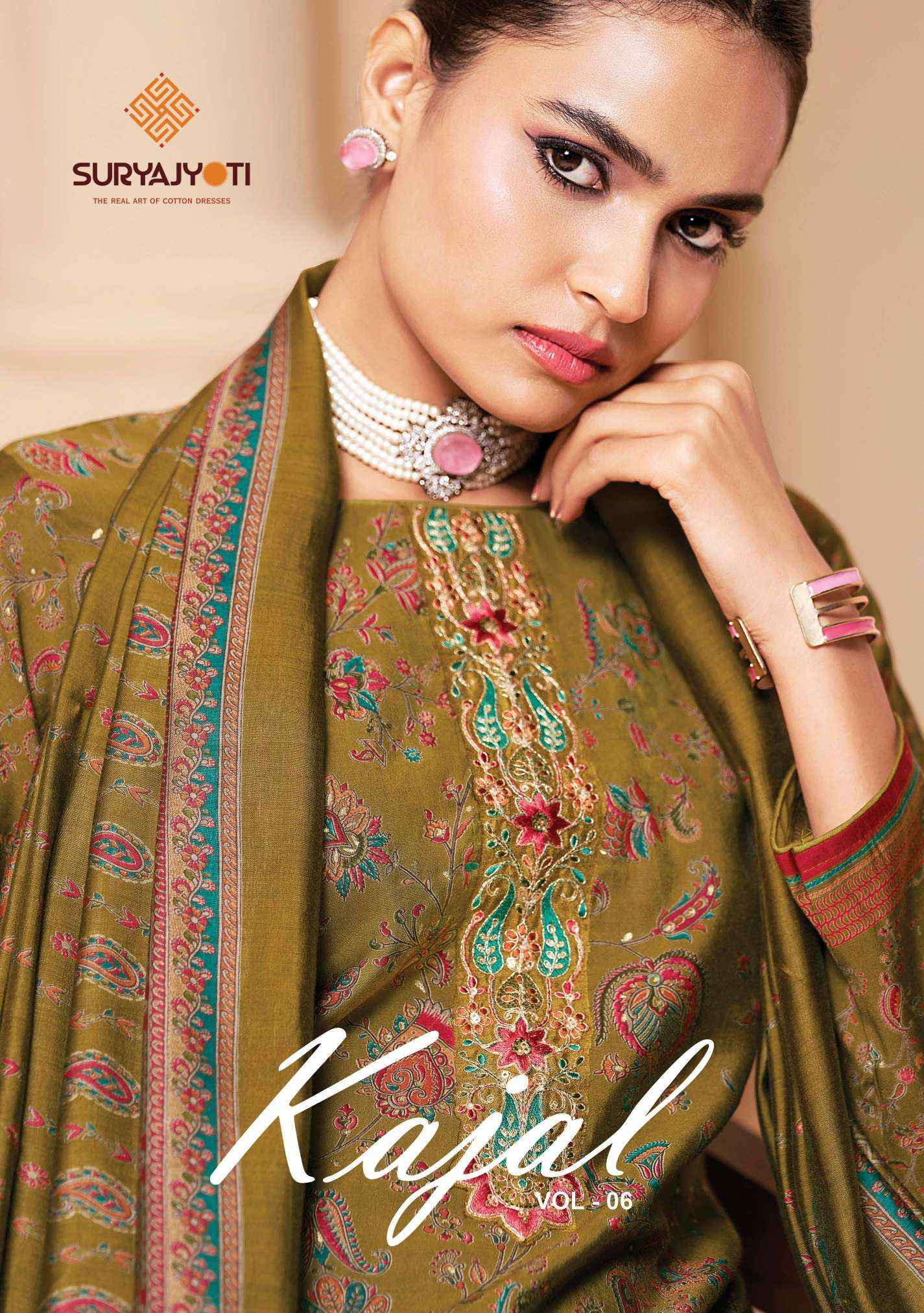 Suryajyoti Kajal Vol 6 Modal Silk Dress Material 6 pcs Catalogue