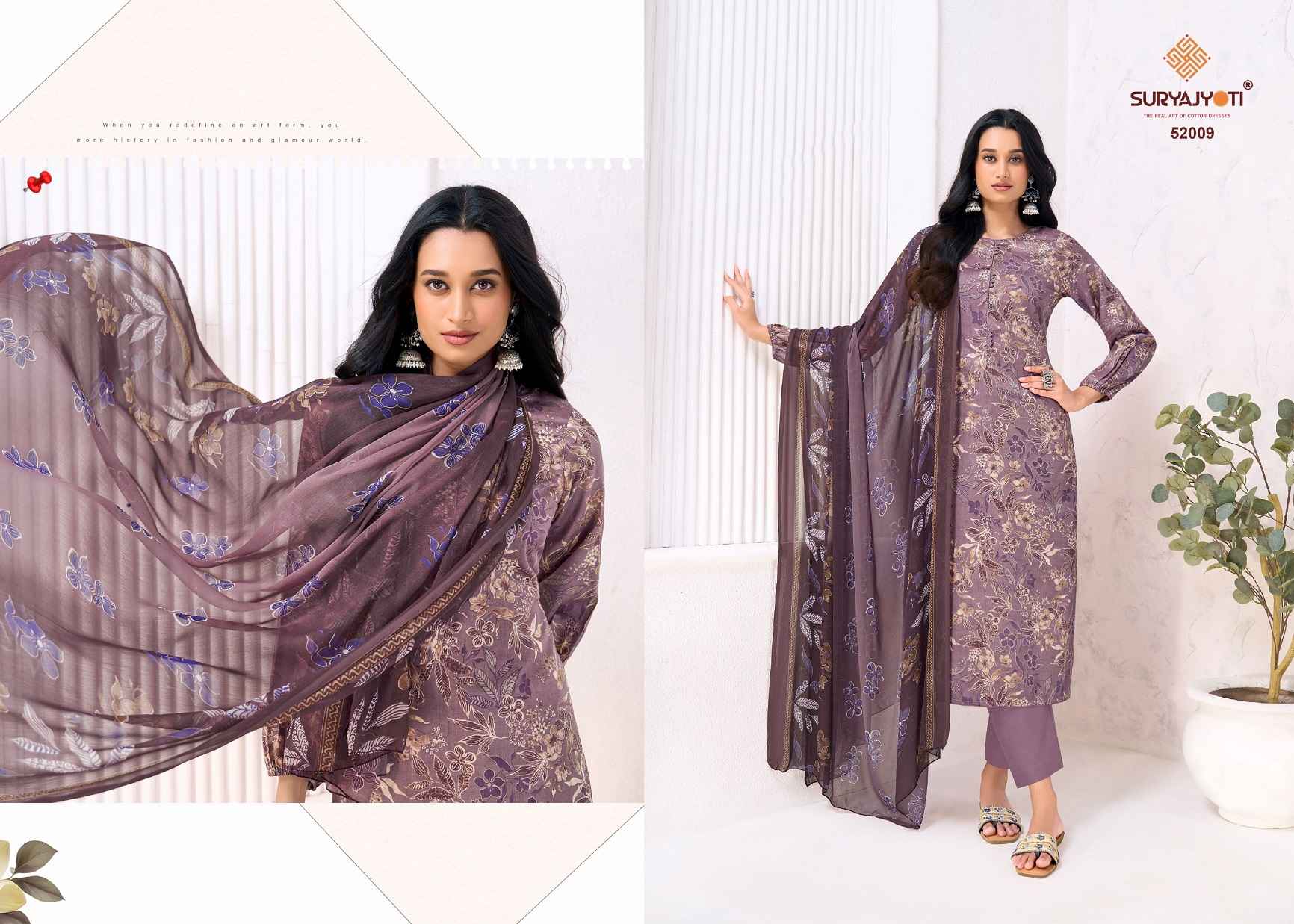 Suryajyoti Naishaa Vol 52 Jam Satin Dress Material 10 pcs Catalogue