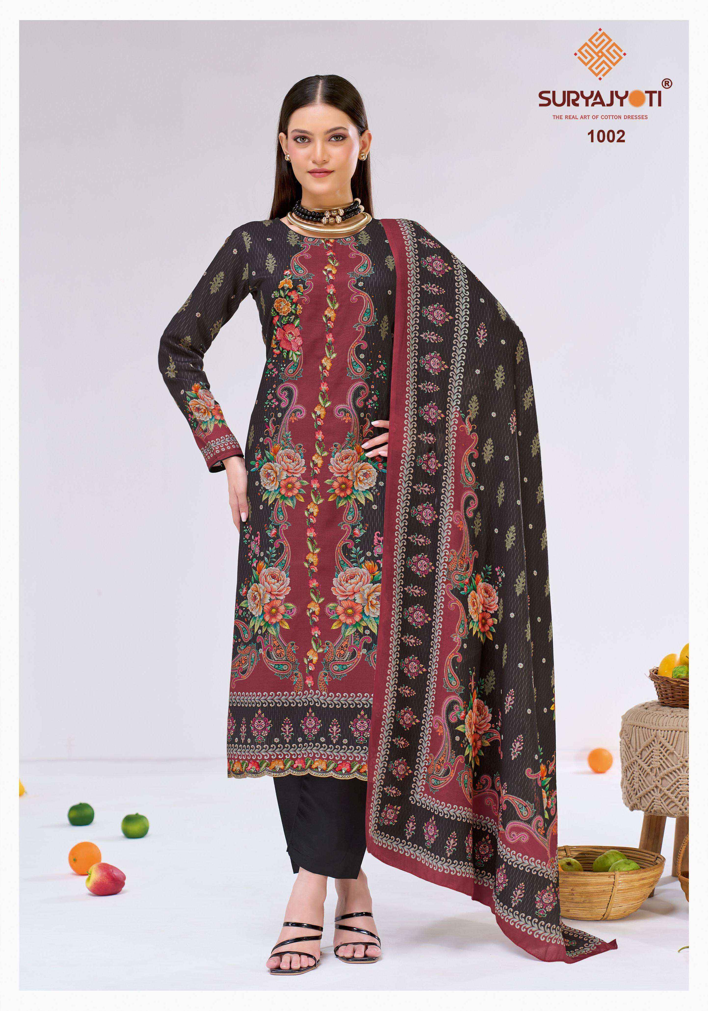 Suryajyoti Zakirah Vol 1 Cambric Cotton Dress Material 6 pcs Catalogue