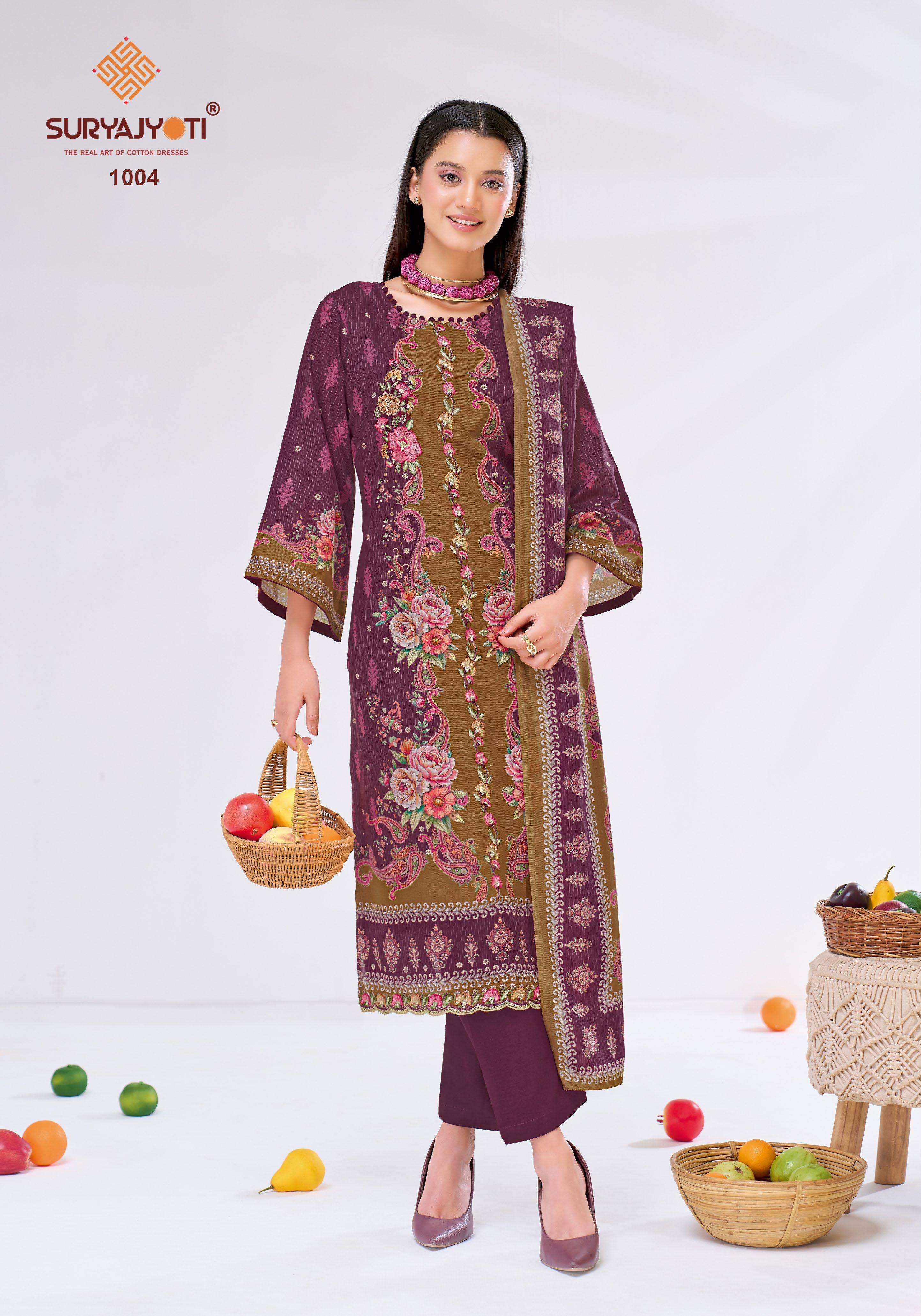 Suryajyoti Zakirah Vol 1 Cambric Cotton Dress Material 6 pcs Catalogue