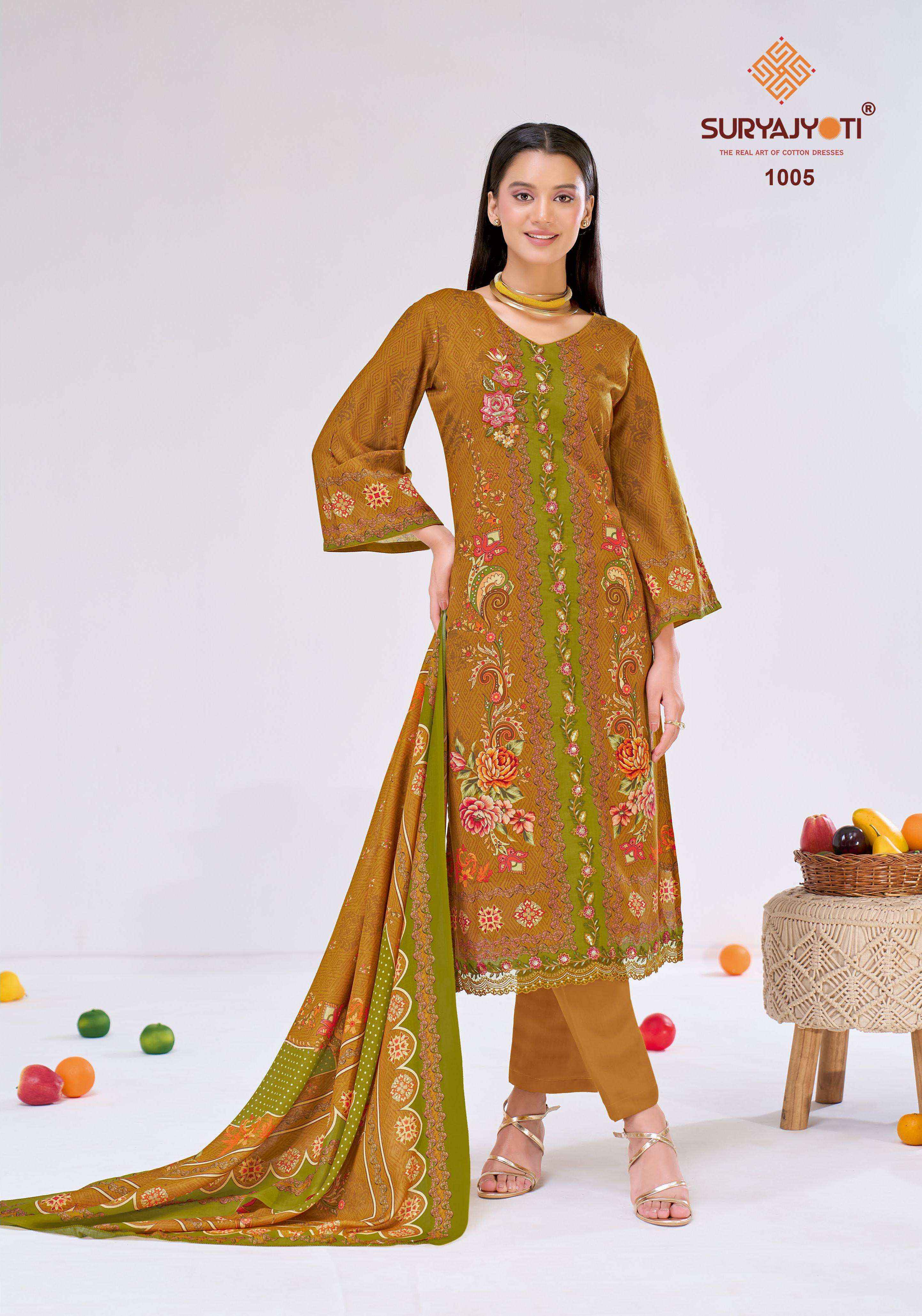 Suryajyoti Zakirah Vol 1 Cambric Cotton Dress Material 6 pcs Catalogue