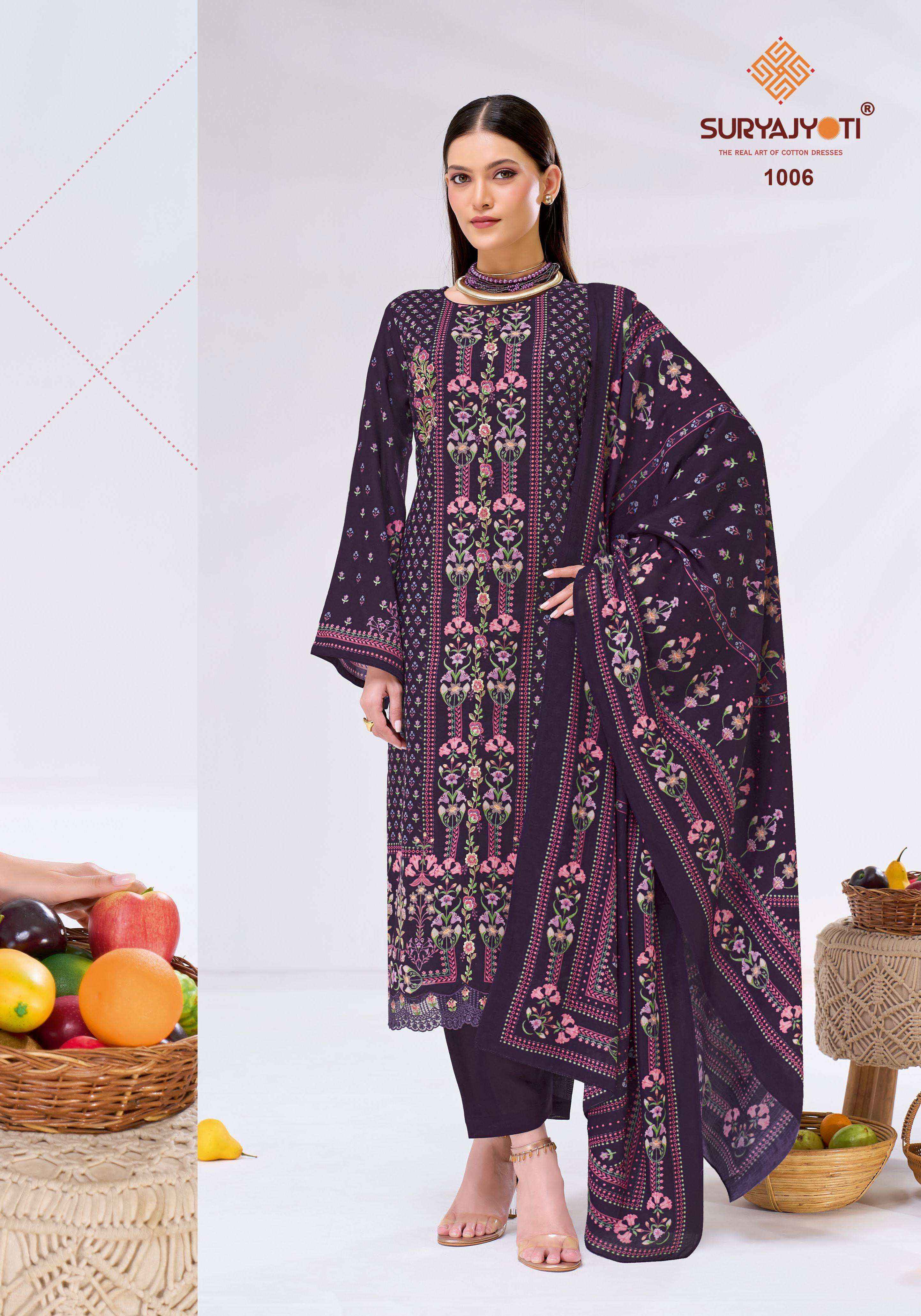 Suryajyoti Zakirah Vol 1 Cambric Cotton Dress Material 6 pcs Catalogue