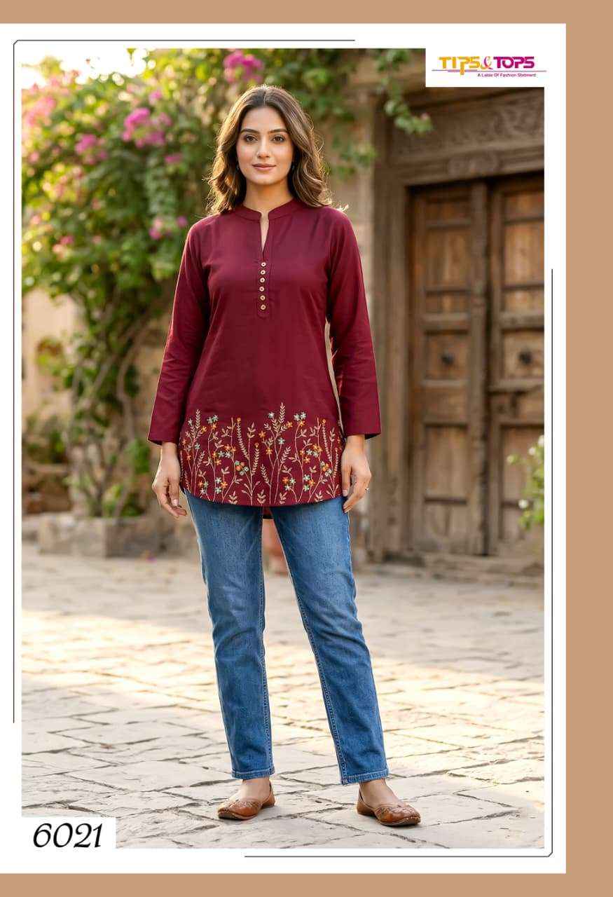 Tips & Tops Polo Rayon Weastern Top 6 pcs Catalogue