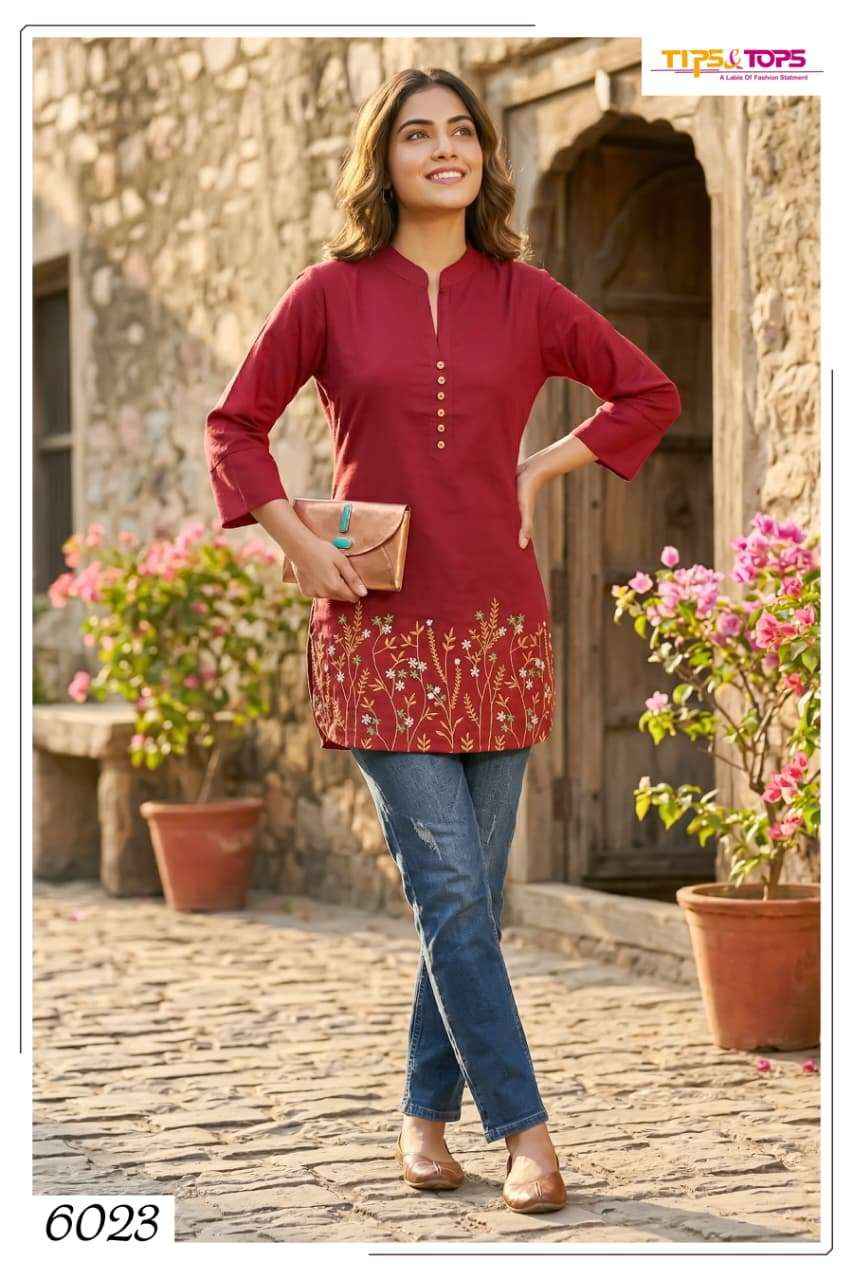 Tips & Tops Polo Rayon Weastern Top 6 pcs Catalogue