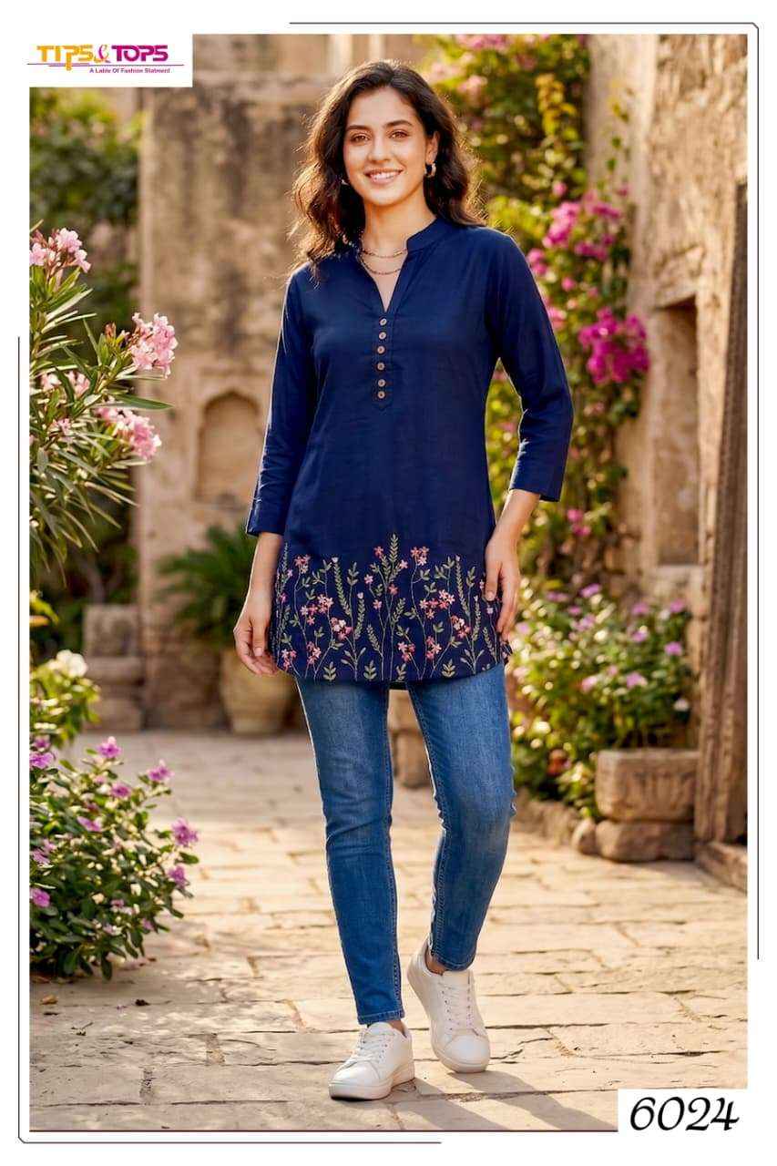 Tips & Tops Polo Rayon Weastern Top 6 pcs Catalogue