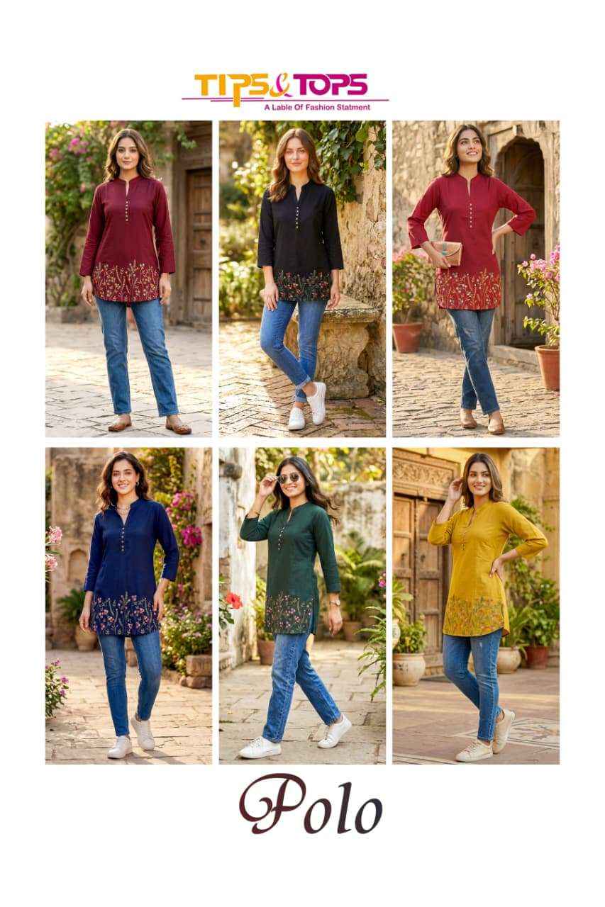 Tips & Tops Polo Rayon Weastern Top 6 pcs Catalogue