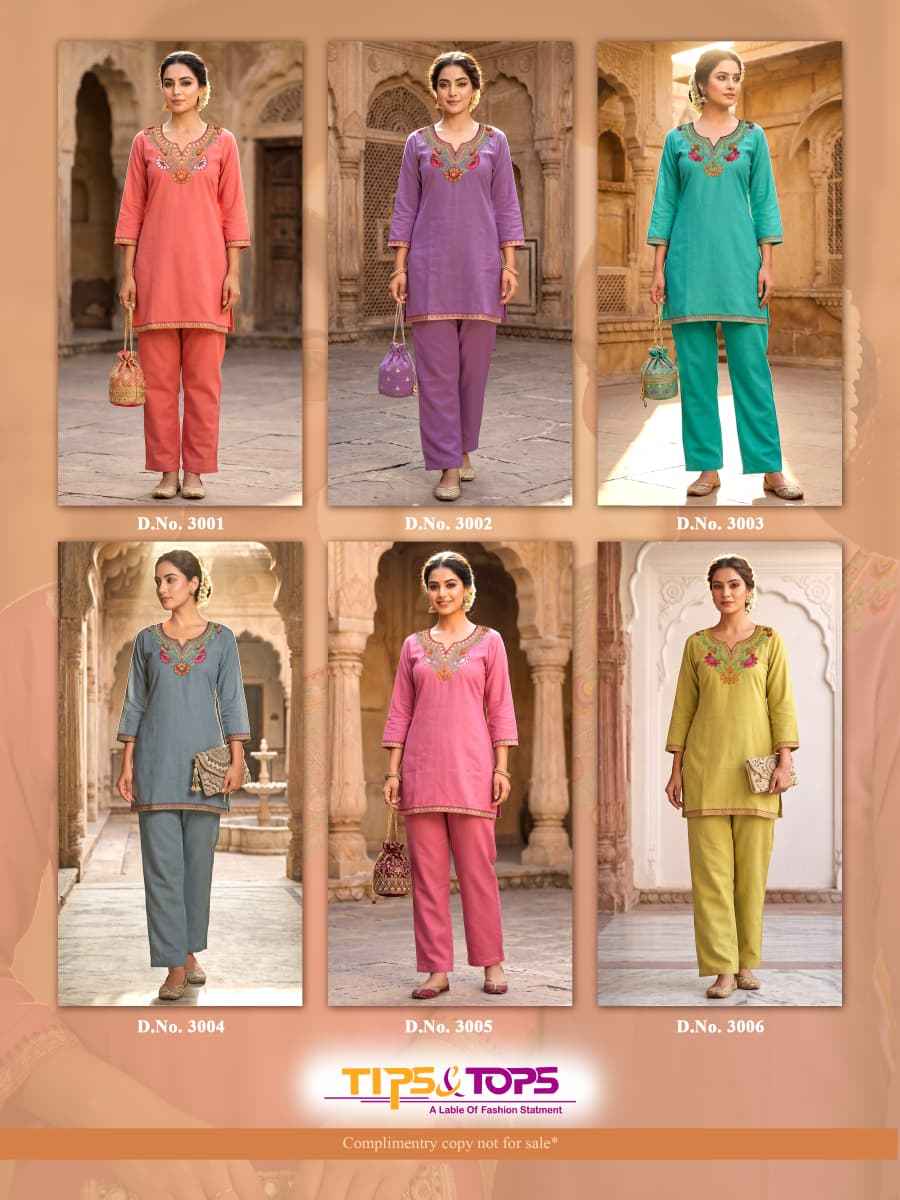 Tips & Tops Trendy Touch Vol 3 Rayon Co Ord Set 6 Pc Catalogue