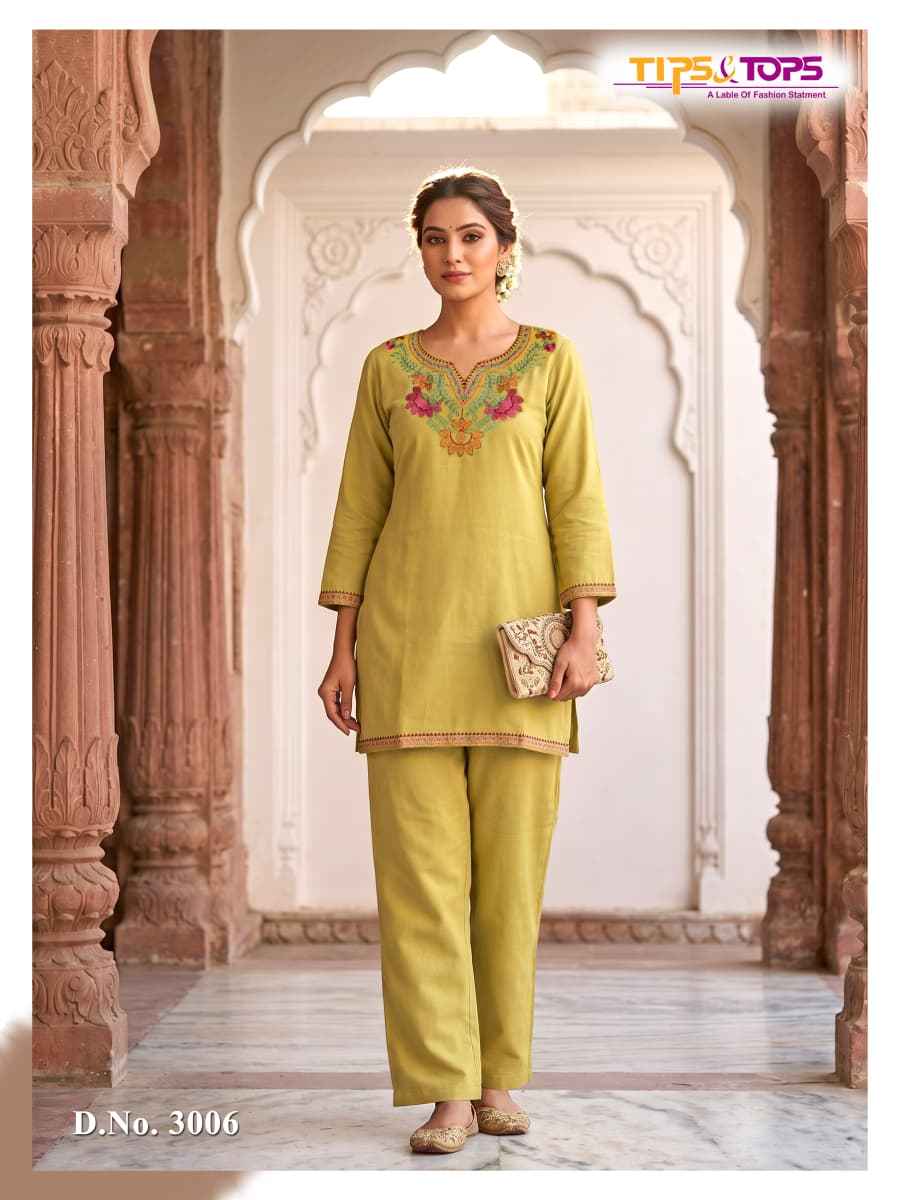 Tips & Tops Trendy Touch Vol 3 Rayon Co Ord Set 6 Pc Catalogue