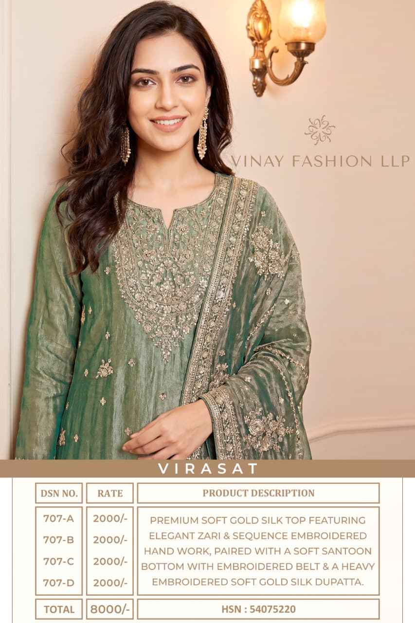 Vinay Fashion Kuleesh Virasat Silk Dress Material 4 pcs Catalogue