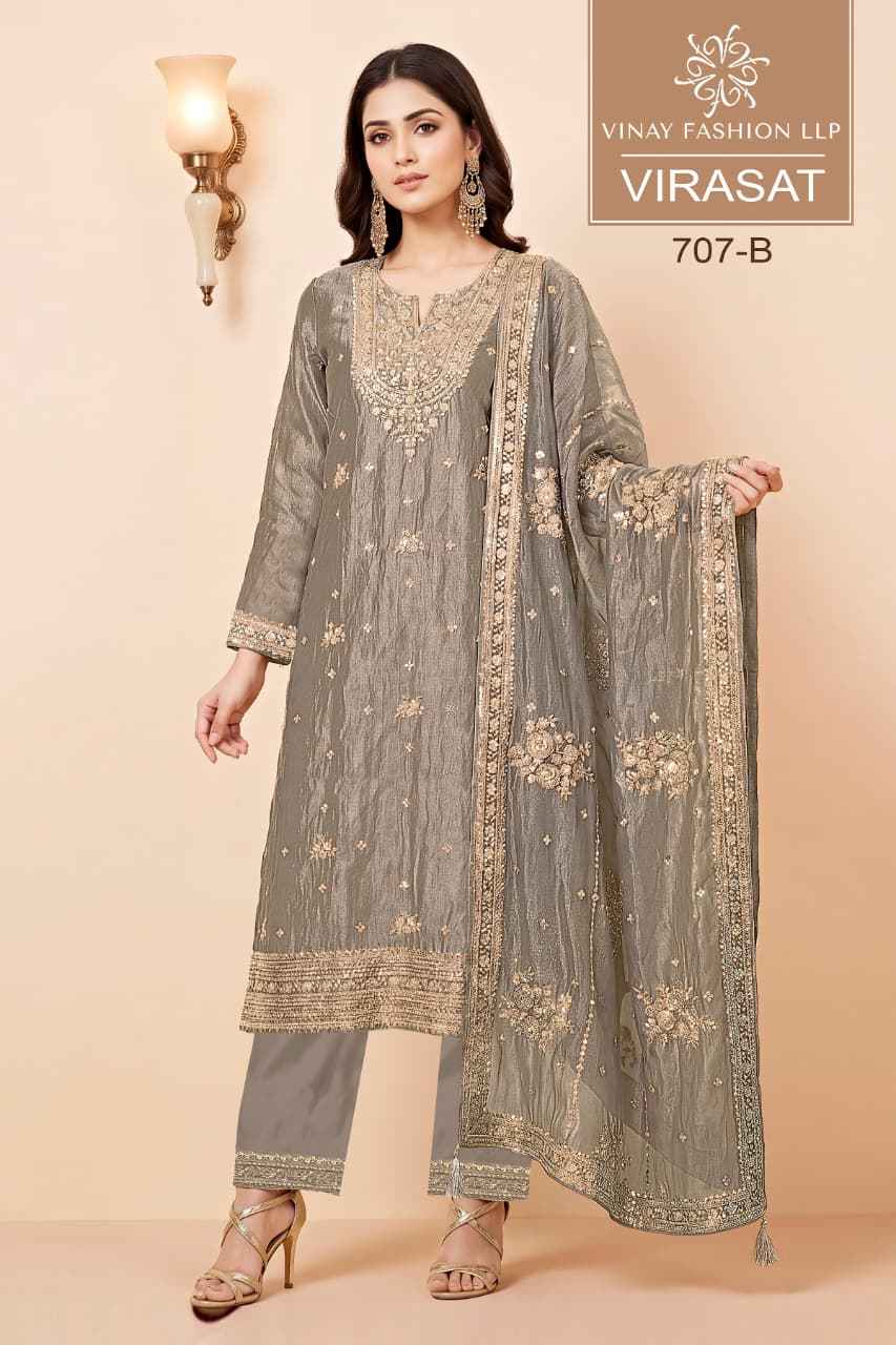 Vinay Fashion Kuleesh Virasat Silk Dress Material 4 pcs Catalogue