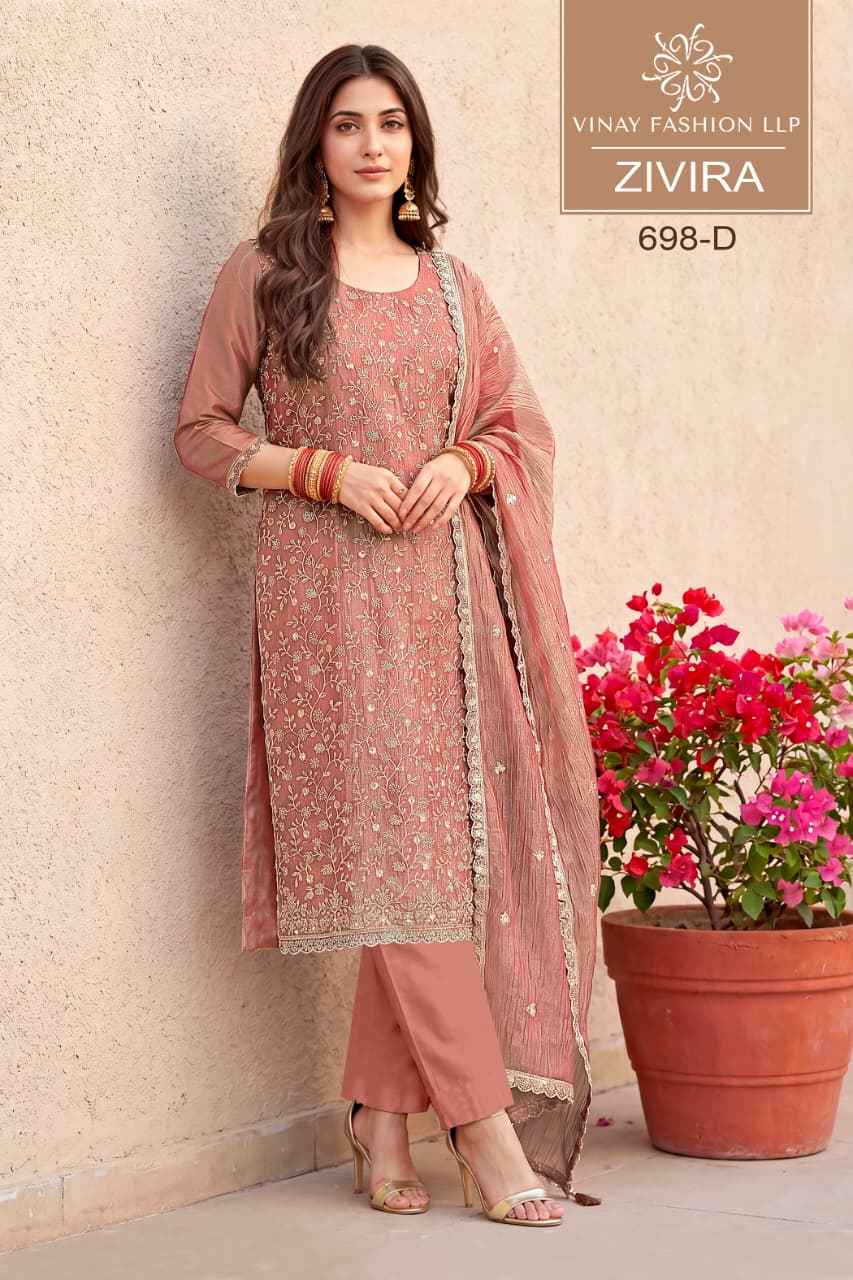 Vinay Fashion Kuleesh Zivira Silk Dress Material 4 pcs Catalogue