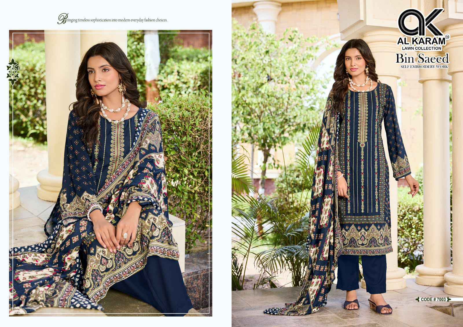 Al Karam Bin Saeed Vol 7 Viscose Reyon Dress Material 6 pcs Catalogue